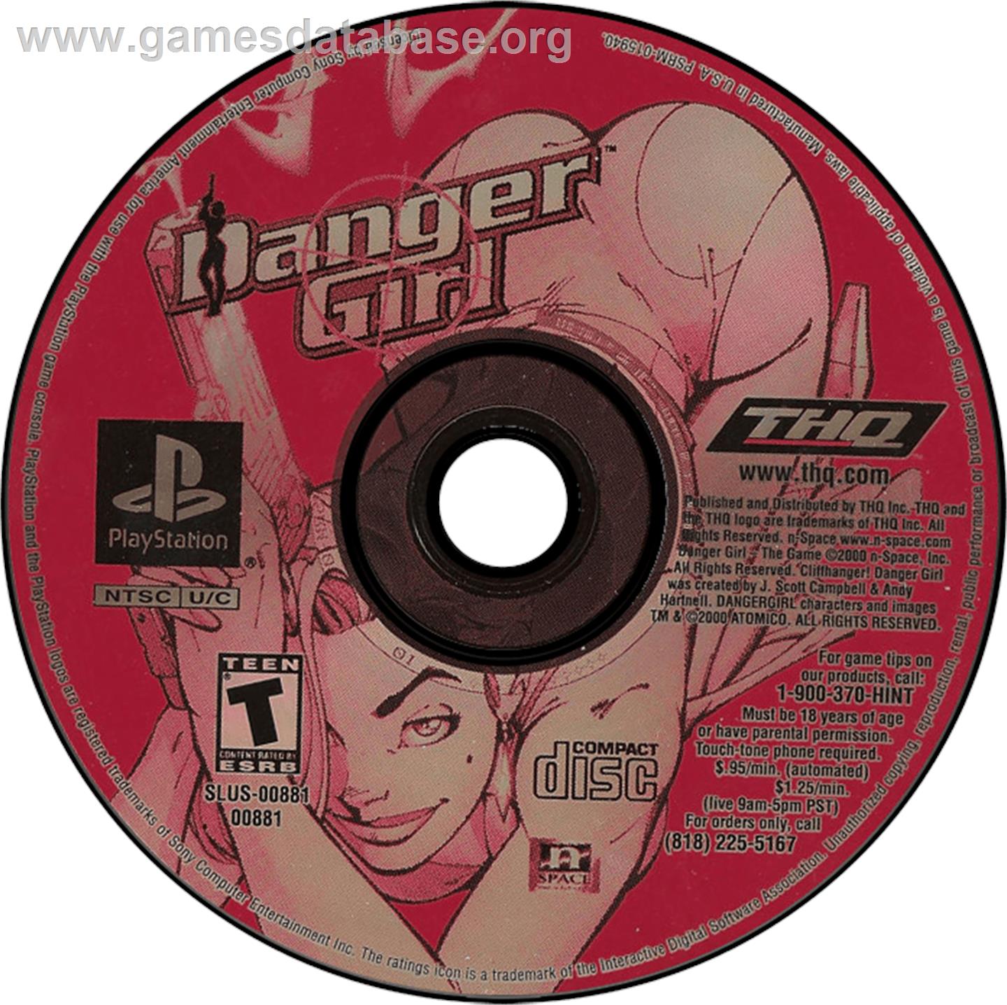 Danger Girl - Sony Playstation - Artwork - Disc