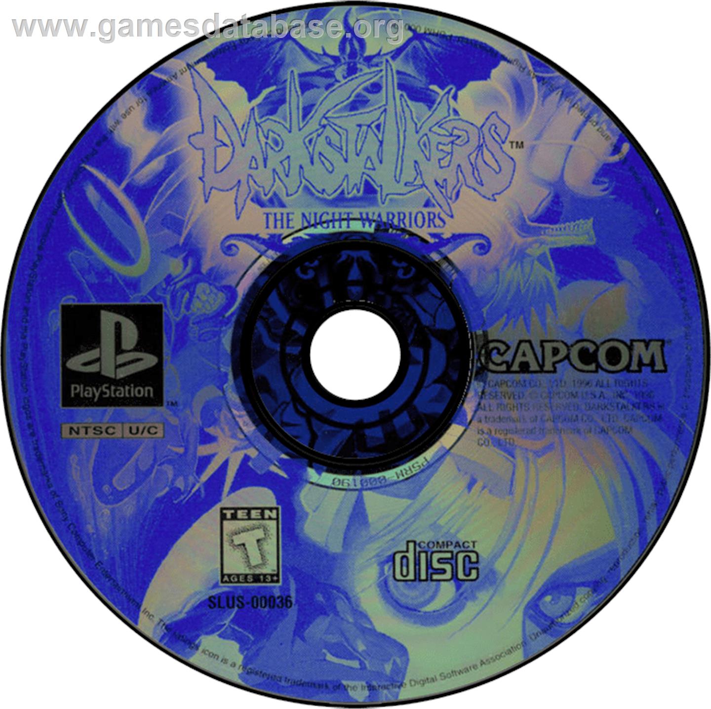 Darkstalkers: The Night Warriors - Sony Playstation - Artwork - Disc