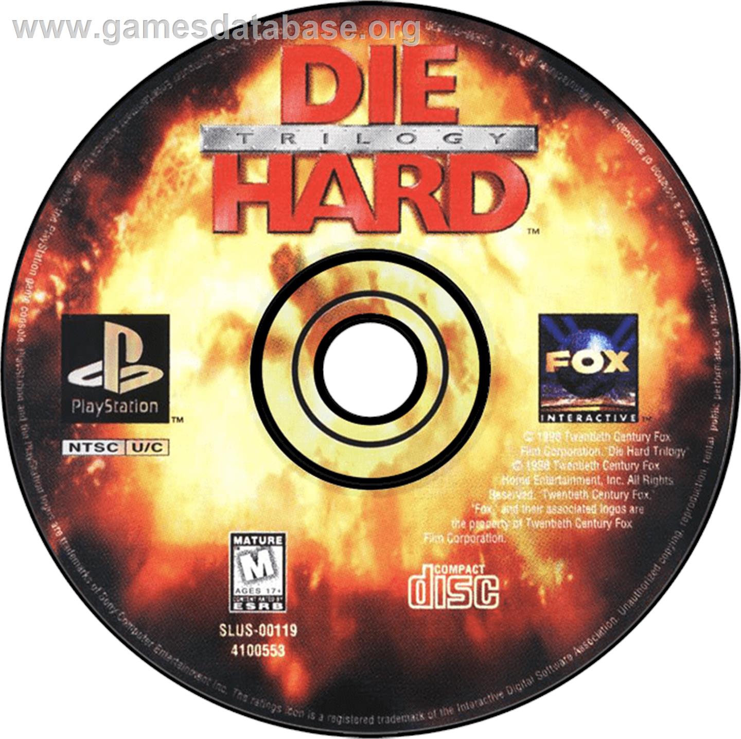 Die Hard Trilogy - Sony Playstation - Artwork - Disc