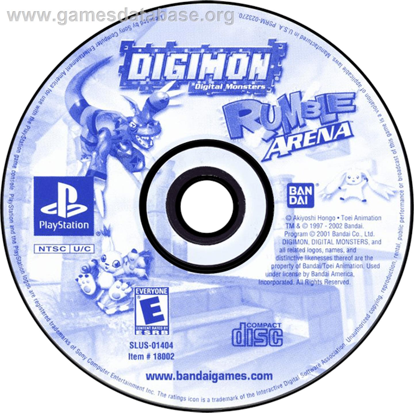 Digimon Rumble Arena - Sony Playstation - Artwork - Disc