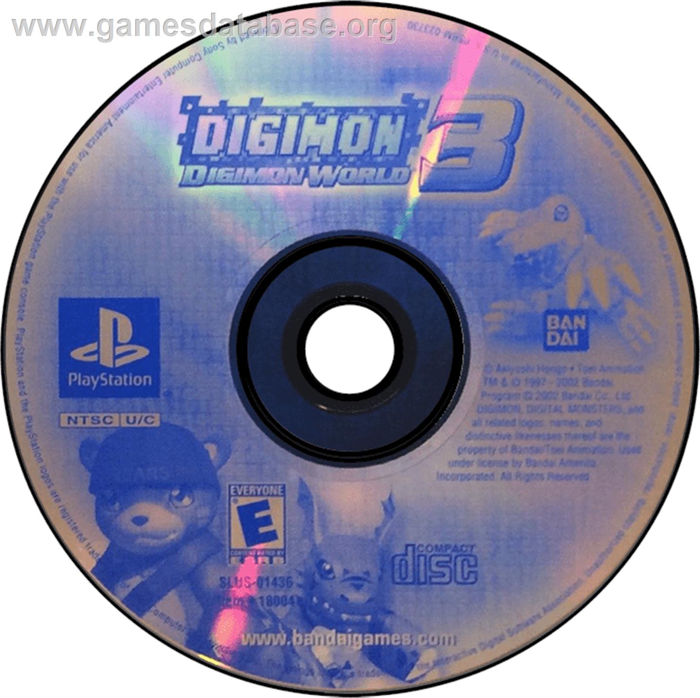 Digimon World 3 - Sony Playstation - Artwork - Disc