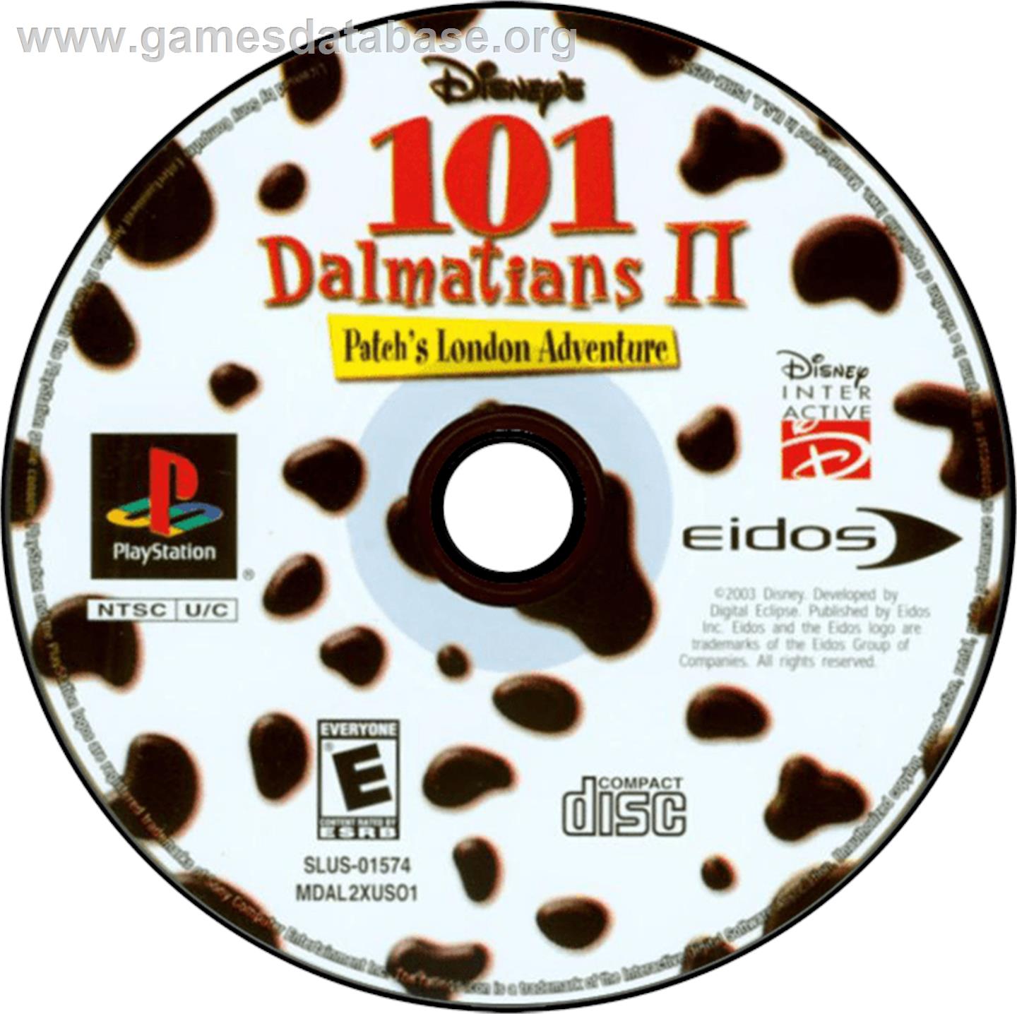 Disney's 101 Dalmatians II: Patch's London Adventure - Sony Playstation - Artwork - Disc