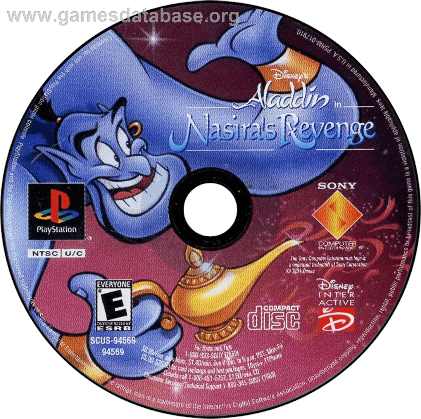 Disney's Aladdin in Nasira's Revenge - Sony Playstation - Artwork - Disc