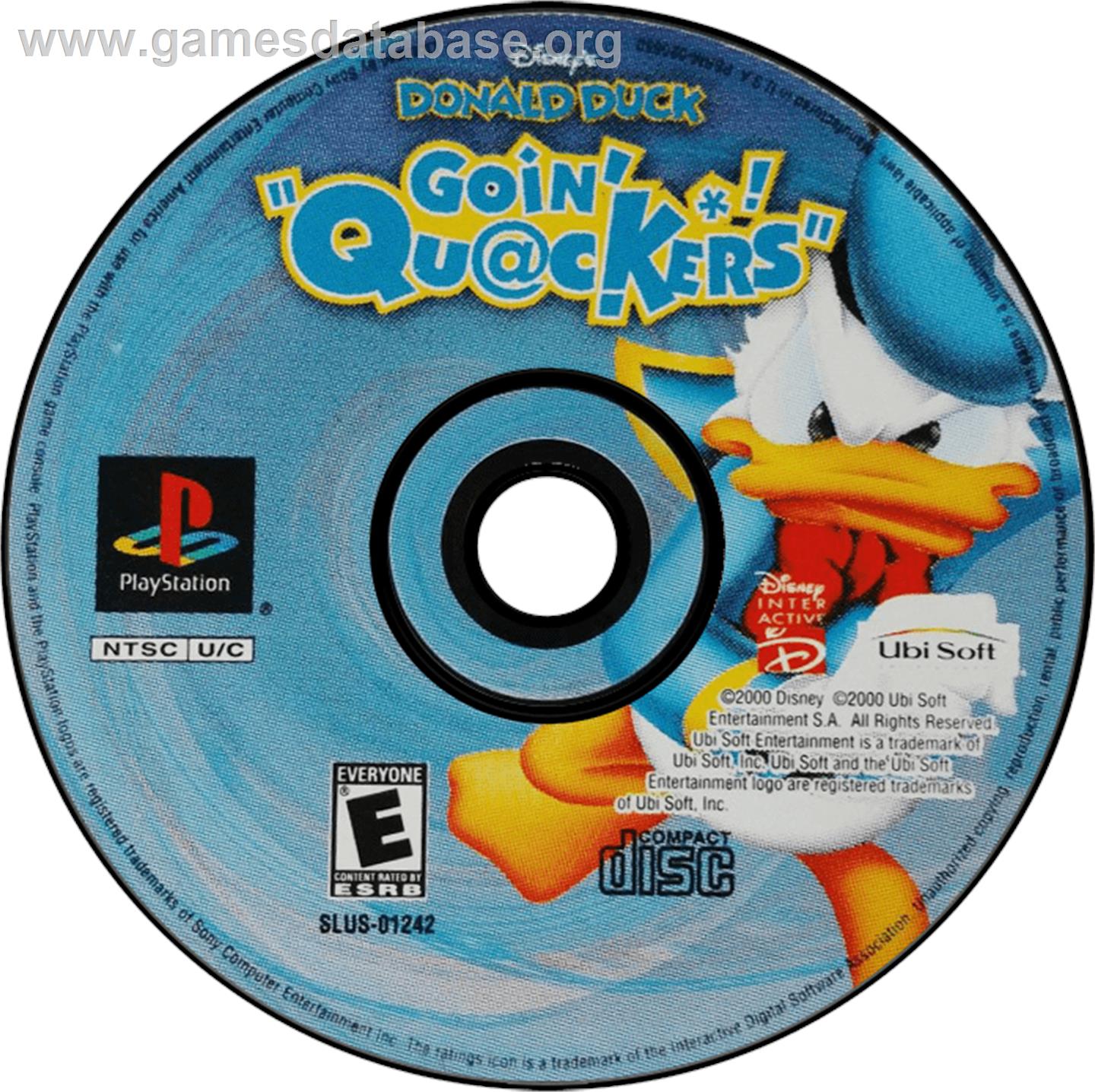 Disney's Donald Duck: Goin' Quackers - Sony Playstation - Artwork - Disc