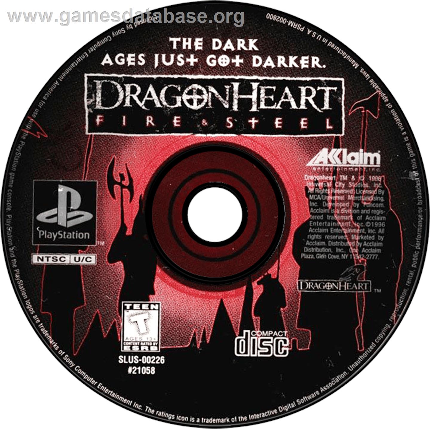 DragonHeart: Fire & Steel - Sony Playstation - Artwork - Disc