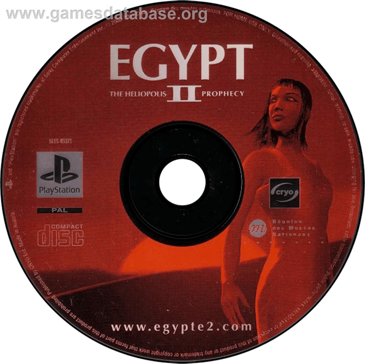 Egypt II: The Heliopolis Prophecy - Sony Playstation - Artwork - Disc