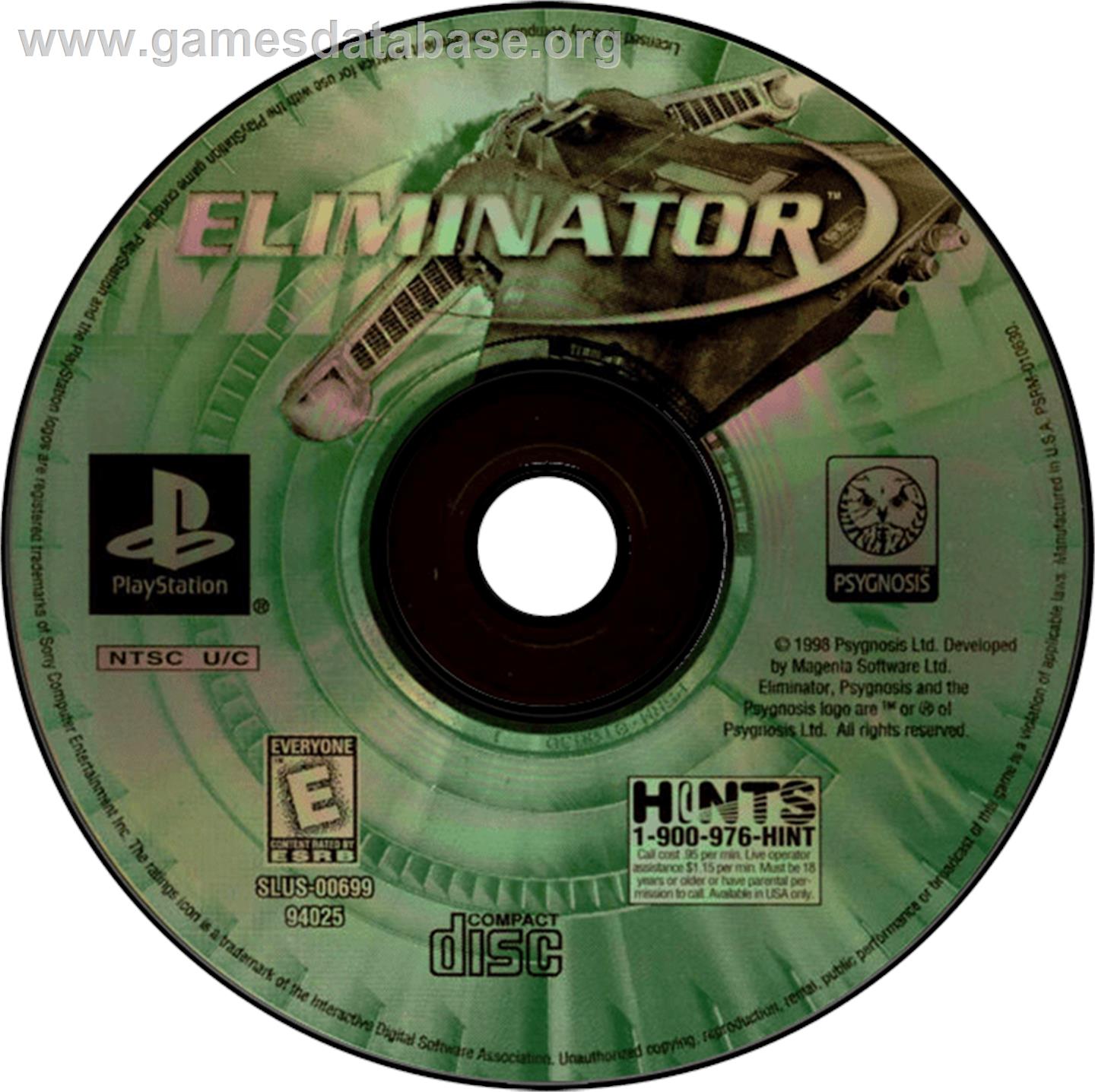 Eliminator - Sony Playstation - Artwork - Disc