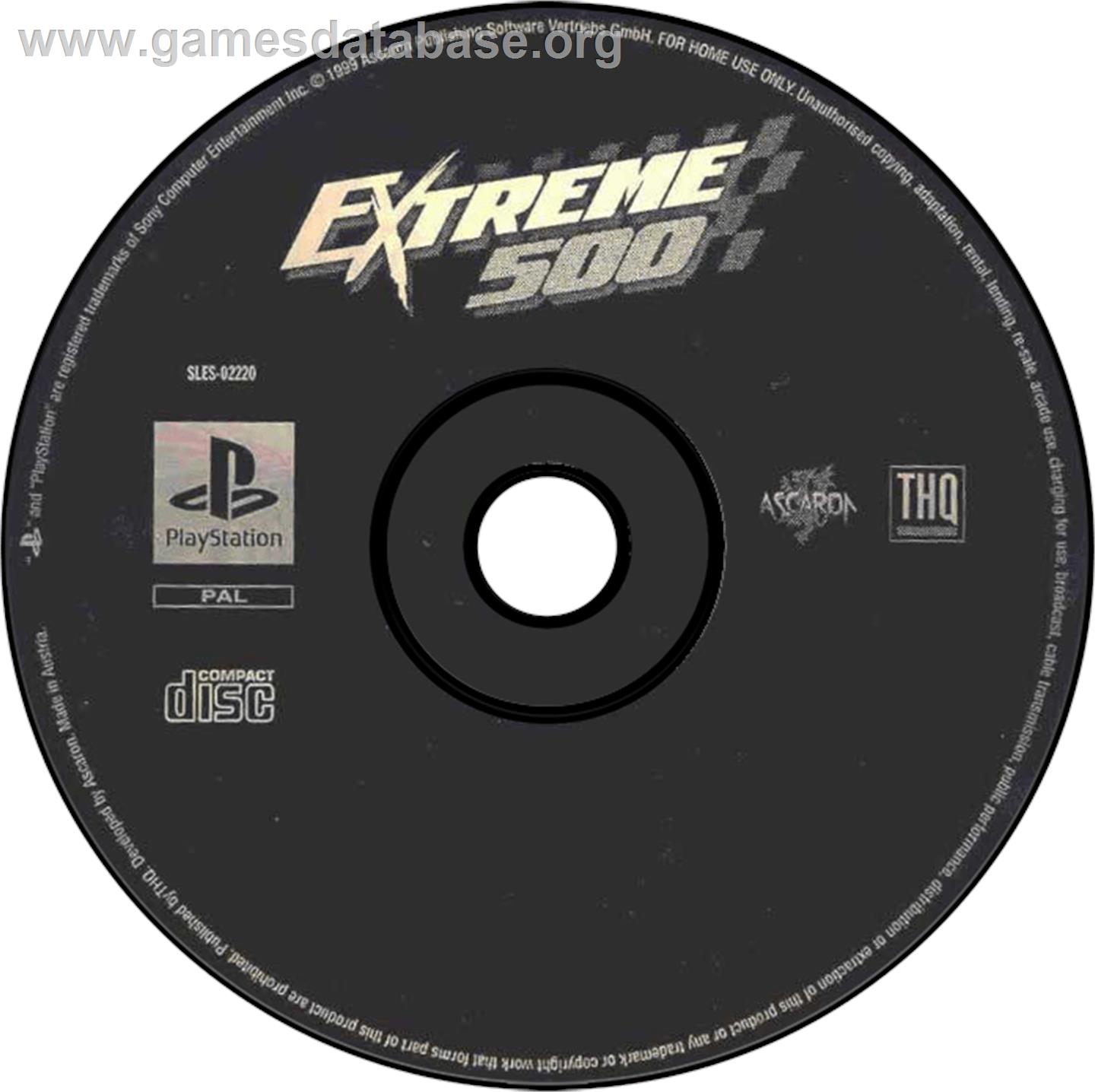 Extreme 500 - Sony Playstation - Artwork - Disc