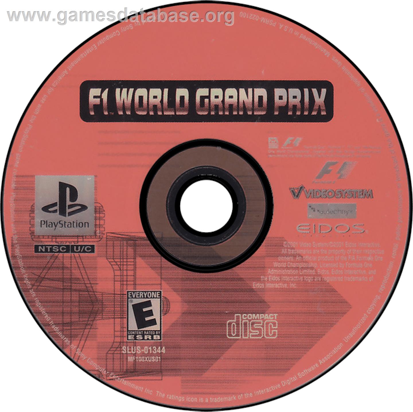 F1 World Grand Prix - Sony Playstation - Artwork - Disc