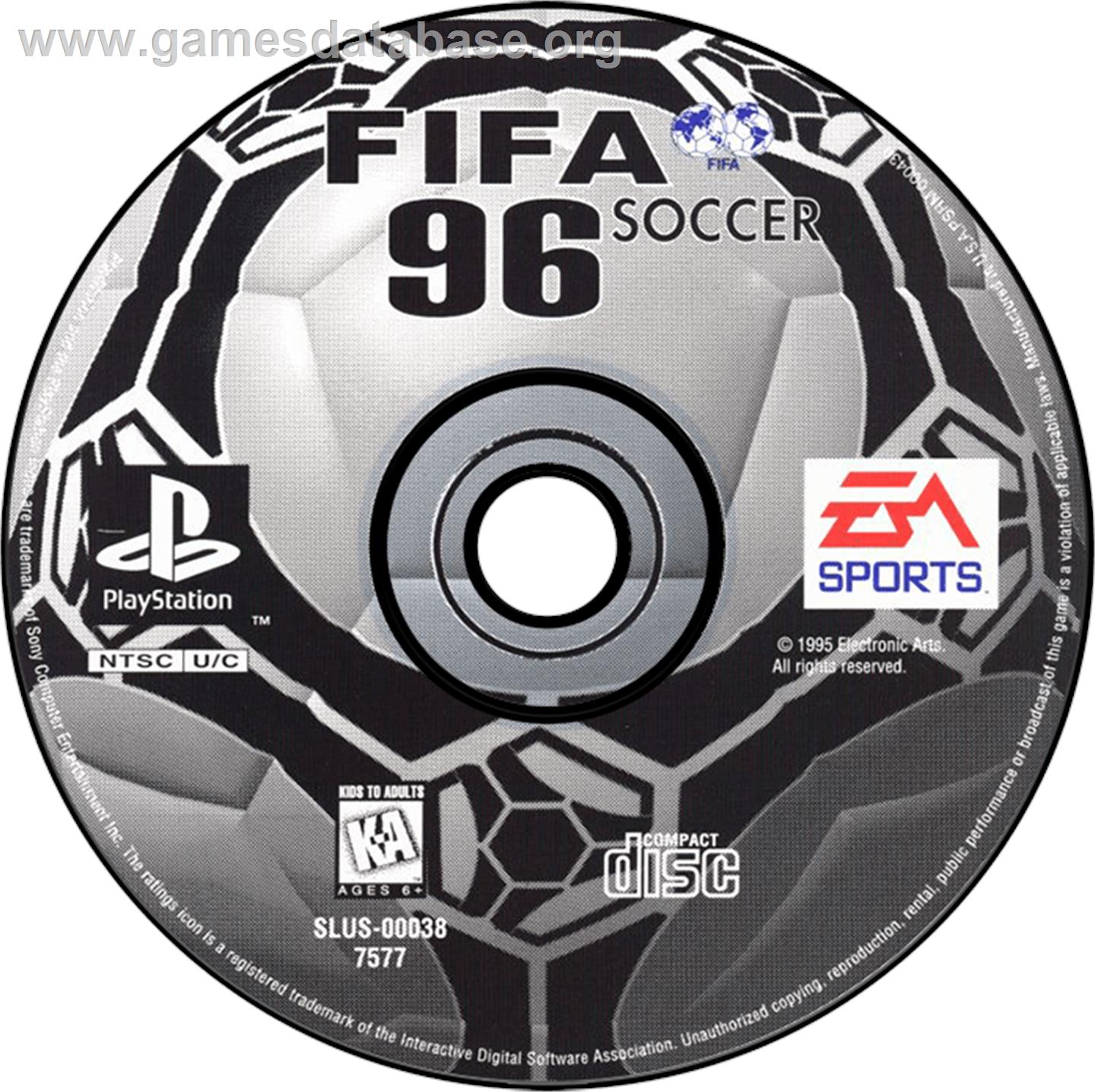 FIFA Soccer 96 - Sony Playstation - Artwork - Disc