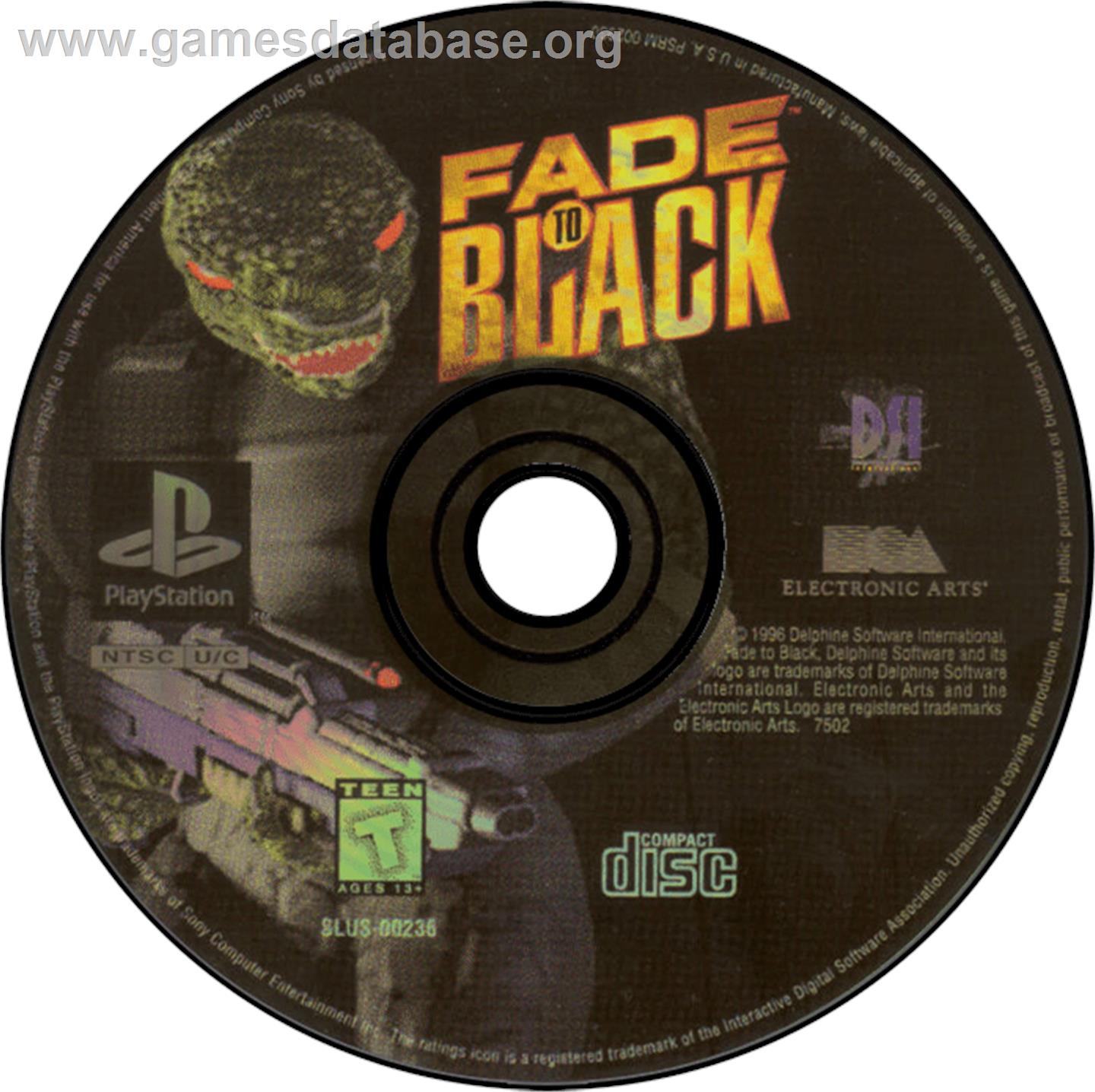 Fade to Black - Sony Playstation - Artwork - Disc