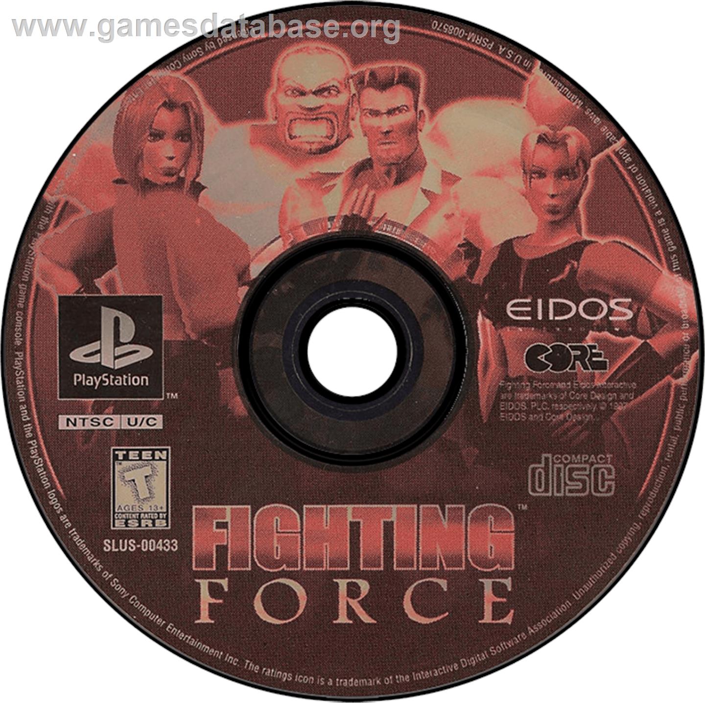 Fighting Force - Sony Playstation - Artwork - Disc