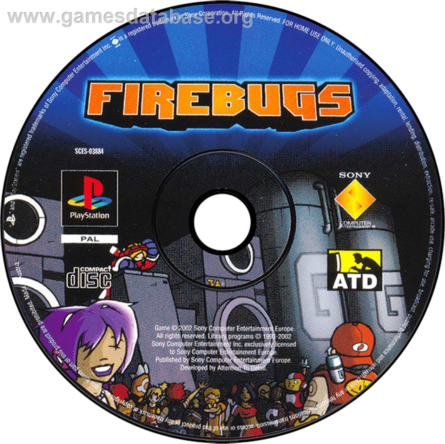 Firebugs - Sony Playstation - Artwork - Disc