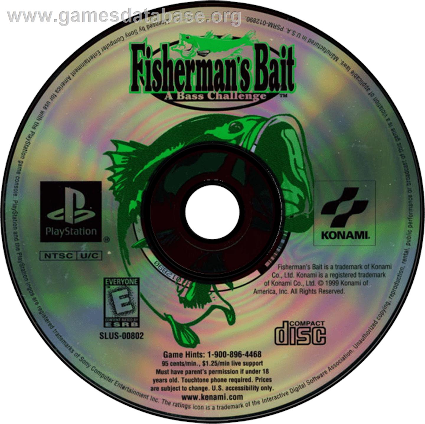 Fisherman's Bait: A Bass Challenge - Sony Playstation - Artwork - Disc