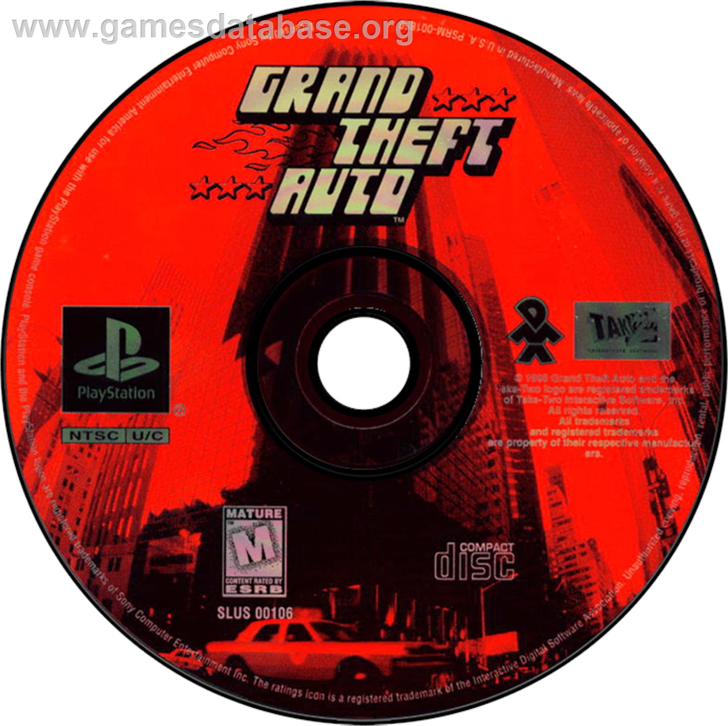 Grand Theft Auto - Sony Playstation - Artwork - Disc