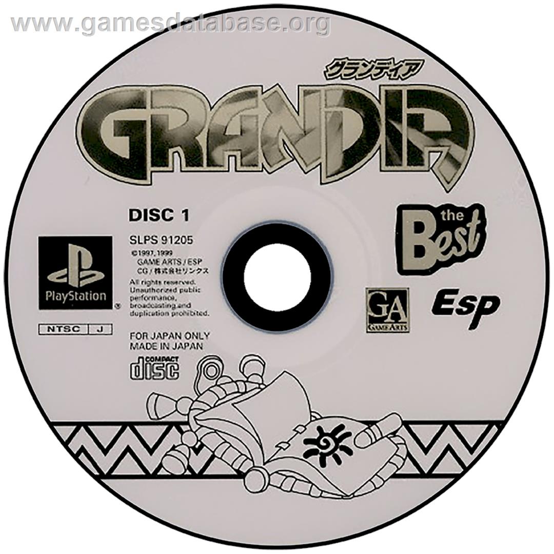 Grandia - Sony Playstation - Artwork - Disc