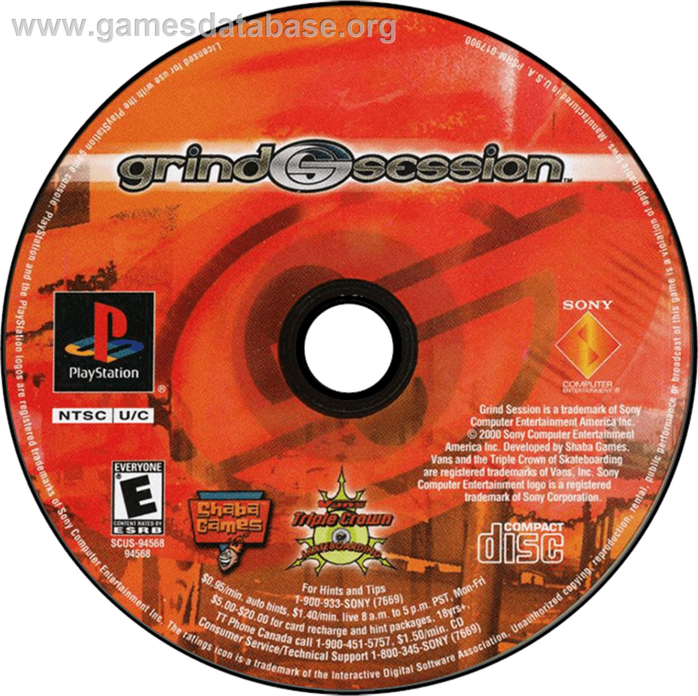 Grind Session - Sony Playstation - Artwork - Disc