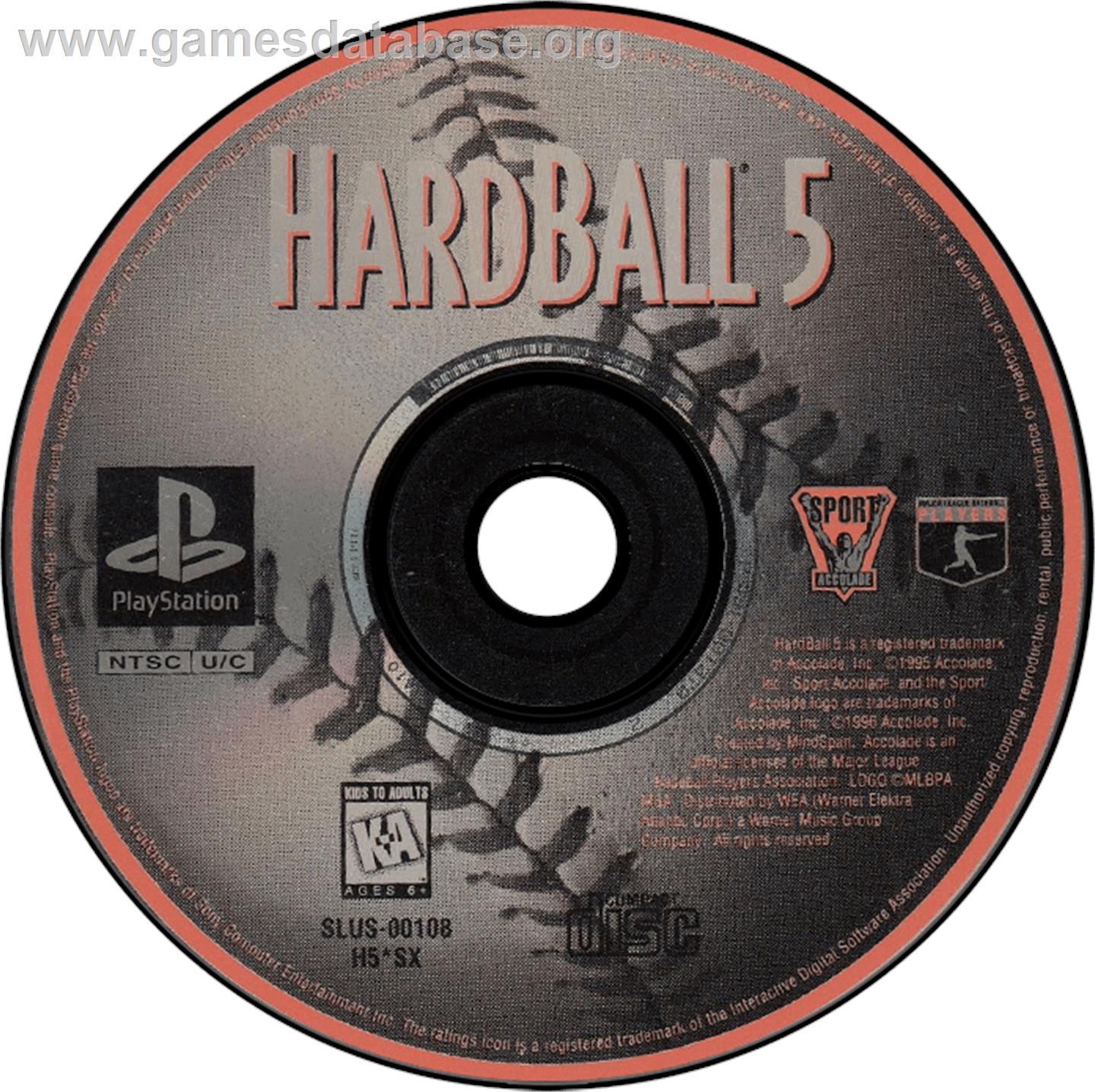 Hardball 5 - Sony Playstation - Artwork - Disc