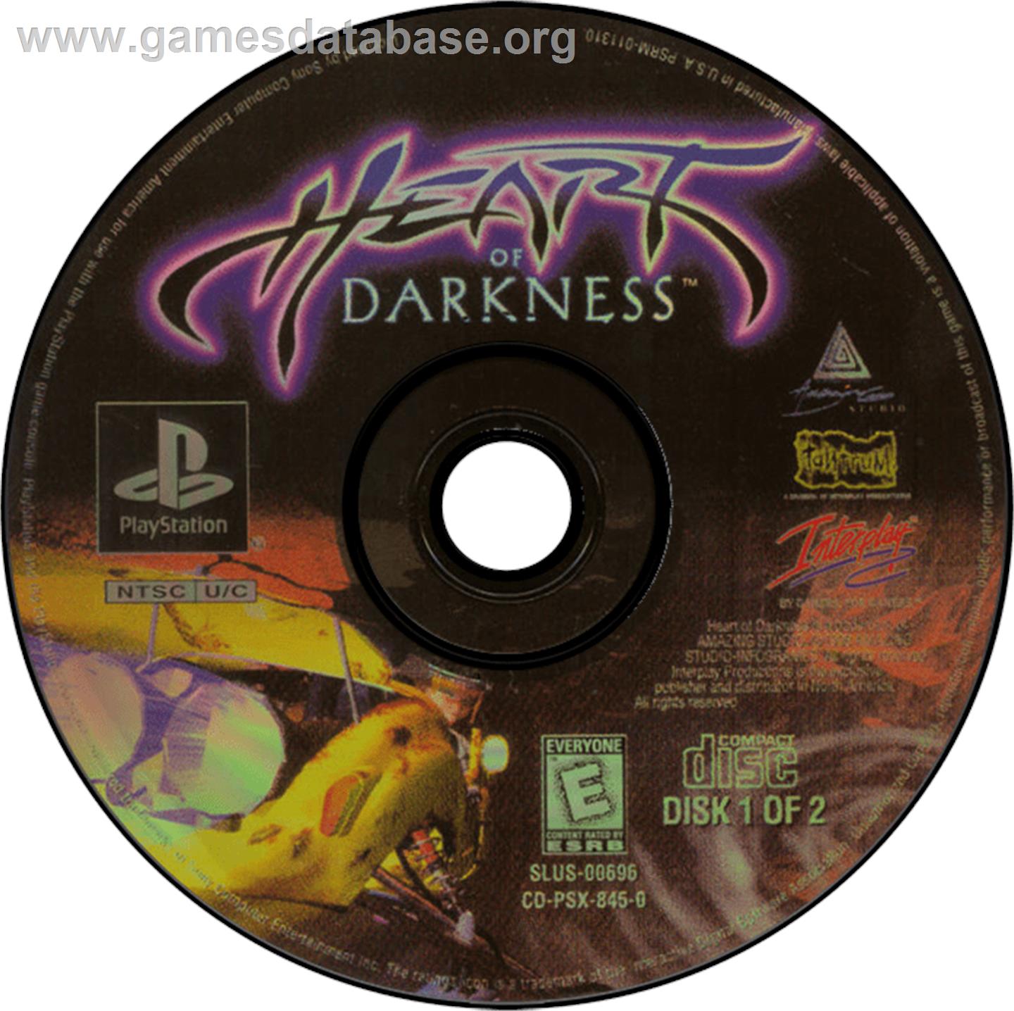 Heart of Darkness - Sony Playstation - Artwork - Disc