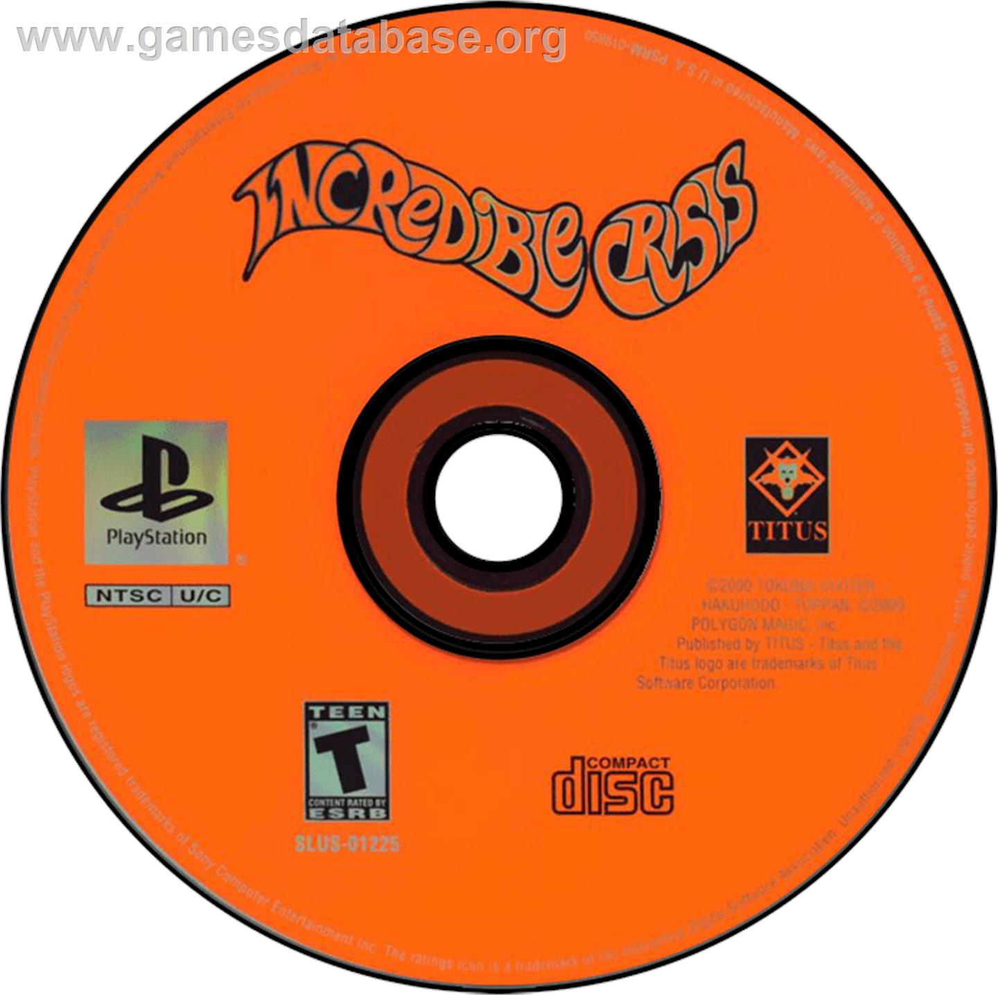 Incredible Crisis - Sony Playstation - Artwork - Disc