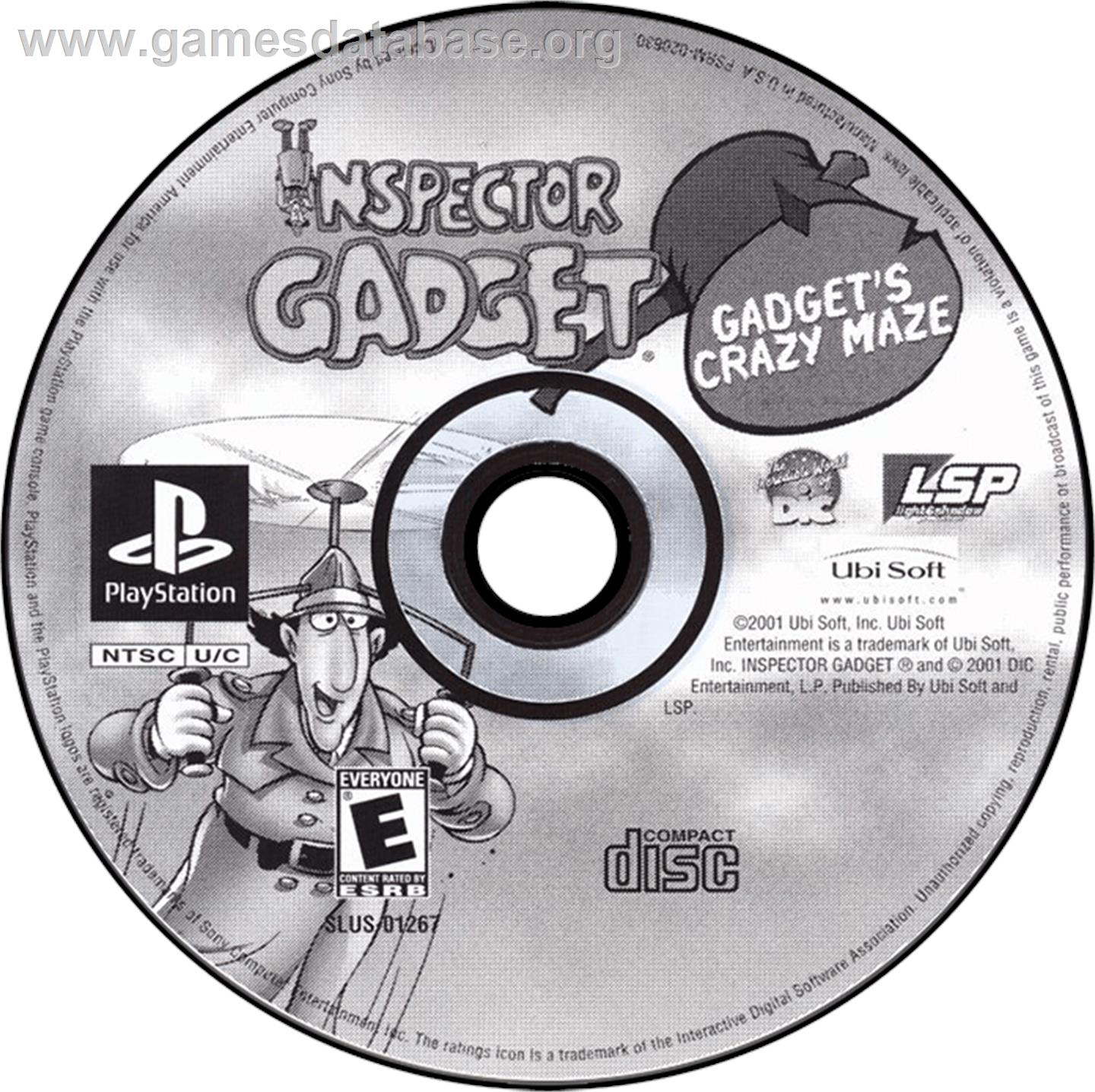 Inspector Gadget: Gadget's Crazy Maze - Sony Playstation - Artwork - Disc