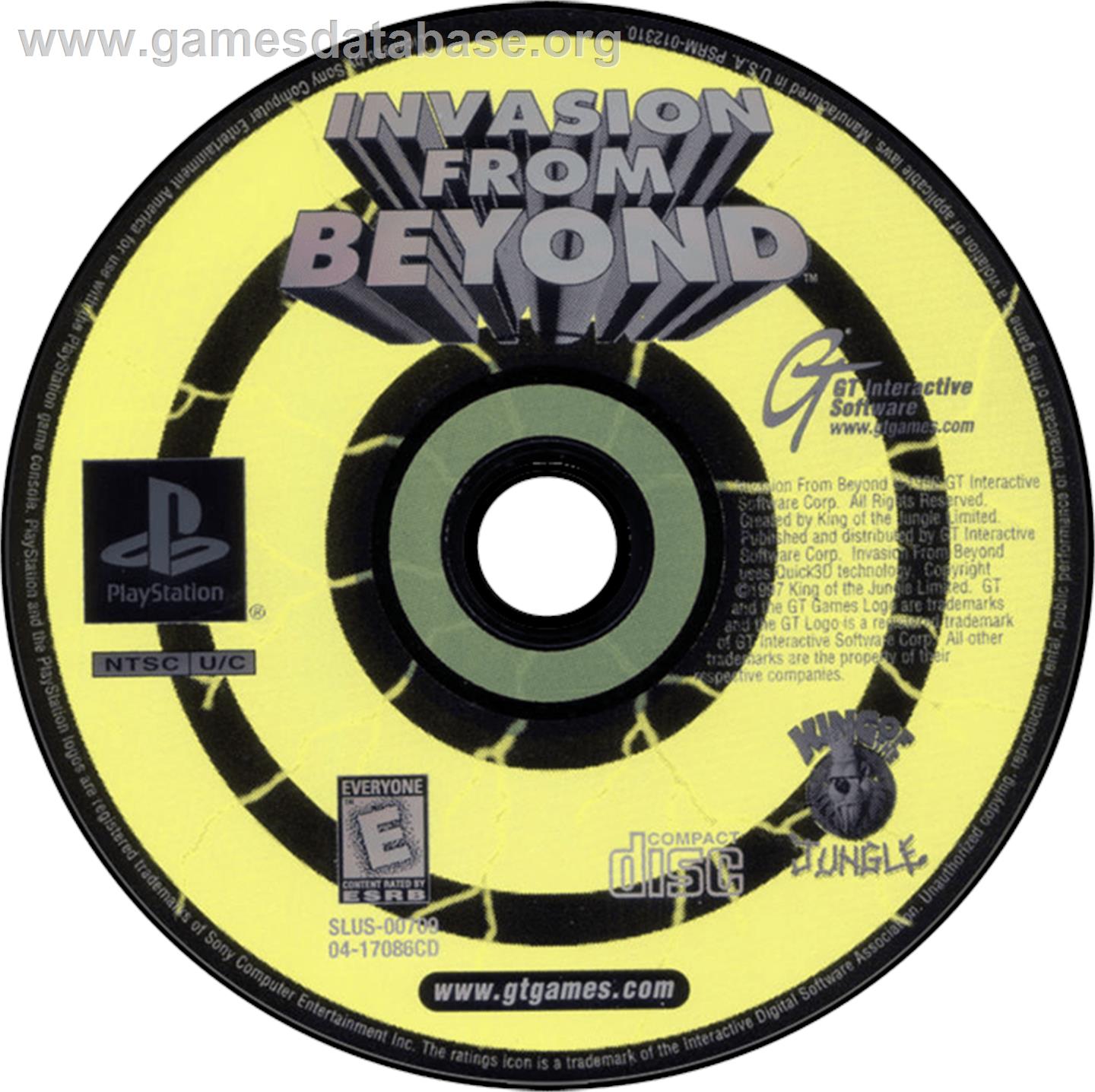 Invasion From Beyond - Sony Playstation - Artwork - Disc