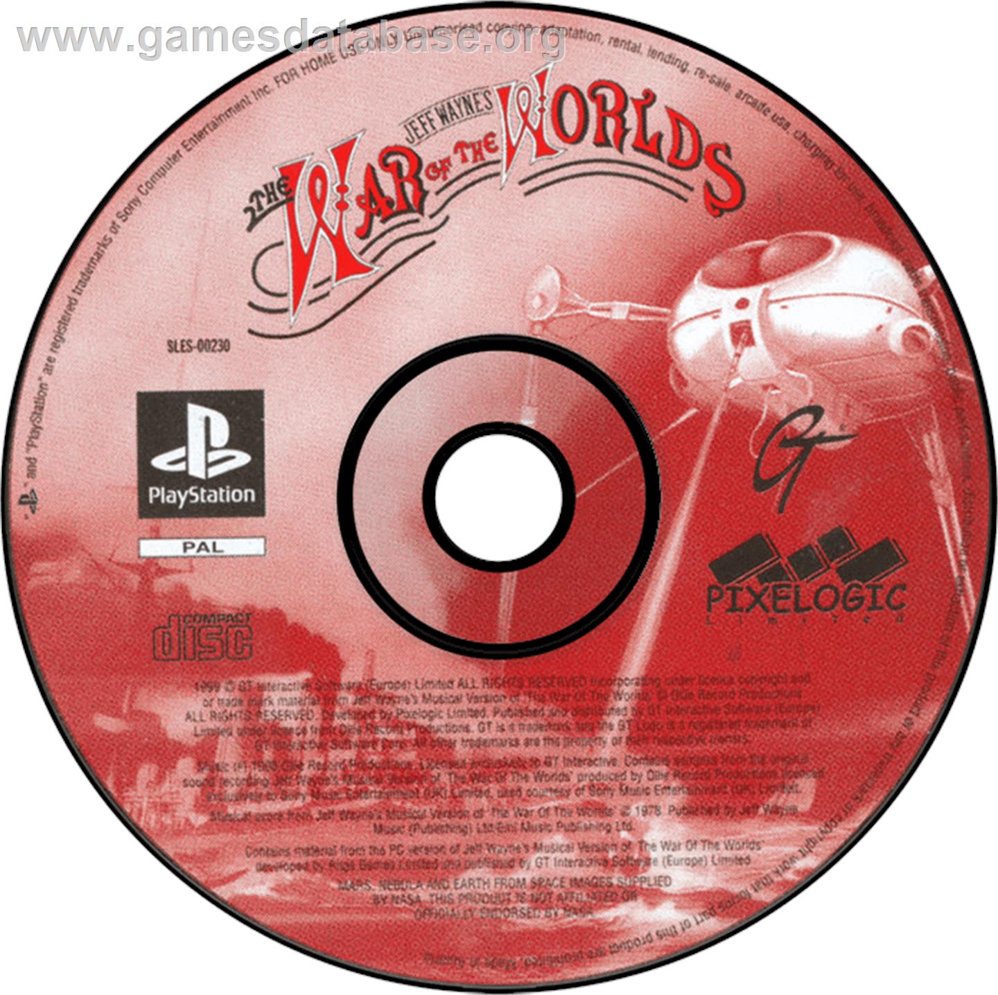 Jeff Wayne's The War of the Worlds - Sony Playstation - Artwork - Disc