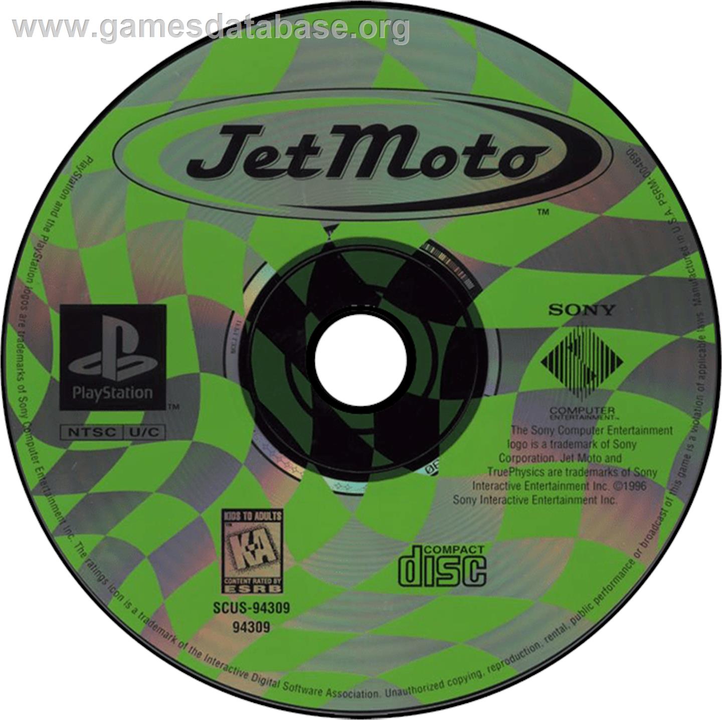 Jet Moto - Sony Playstation - Artwork - Disc