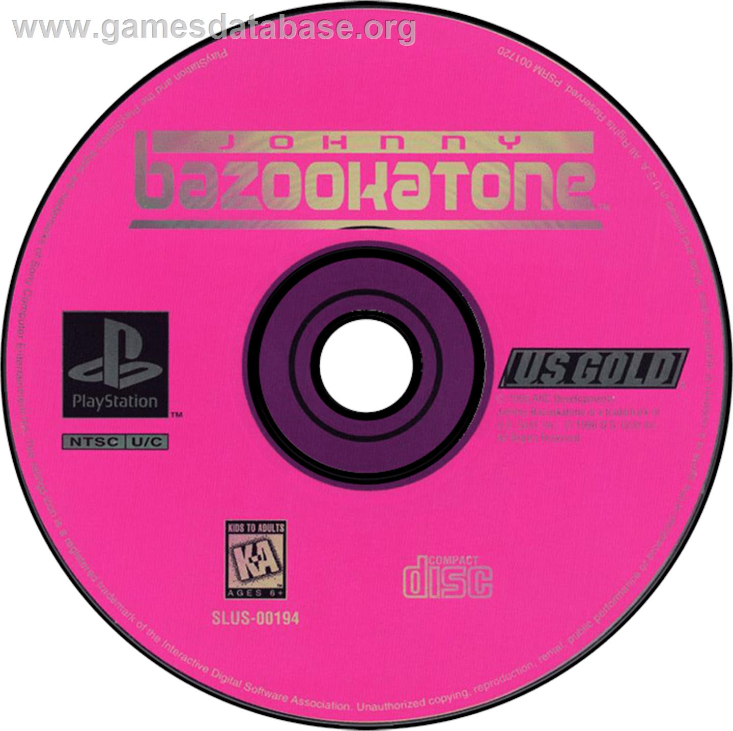 Johnny Bazookatone - Sony Playstation - Artwork - Disc