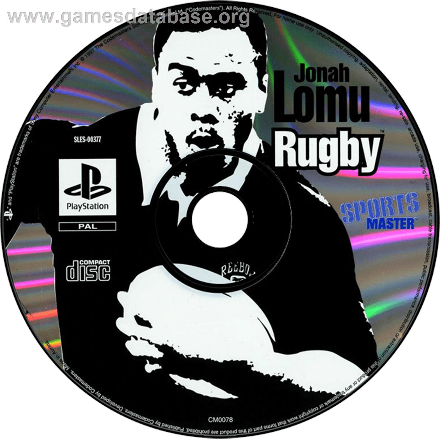 Jonah Lomu Rugby - Sony Playstation - Artwork - Disc