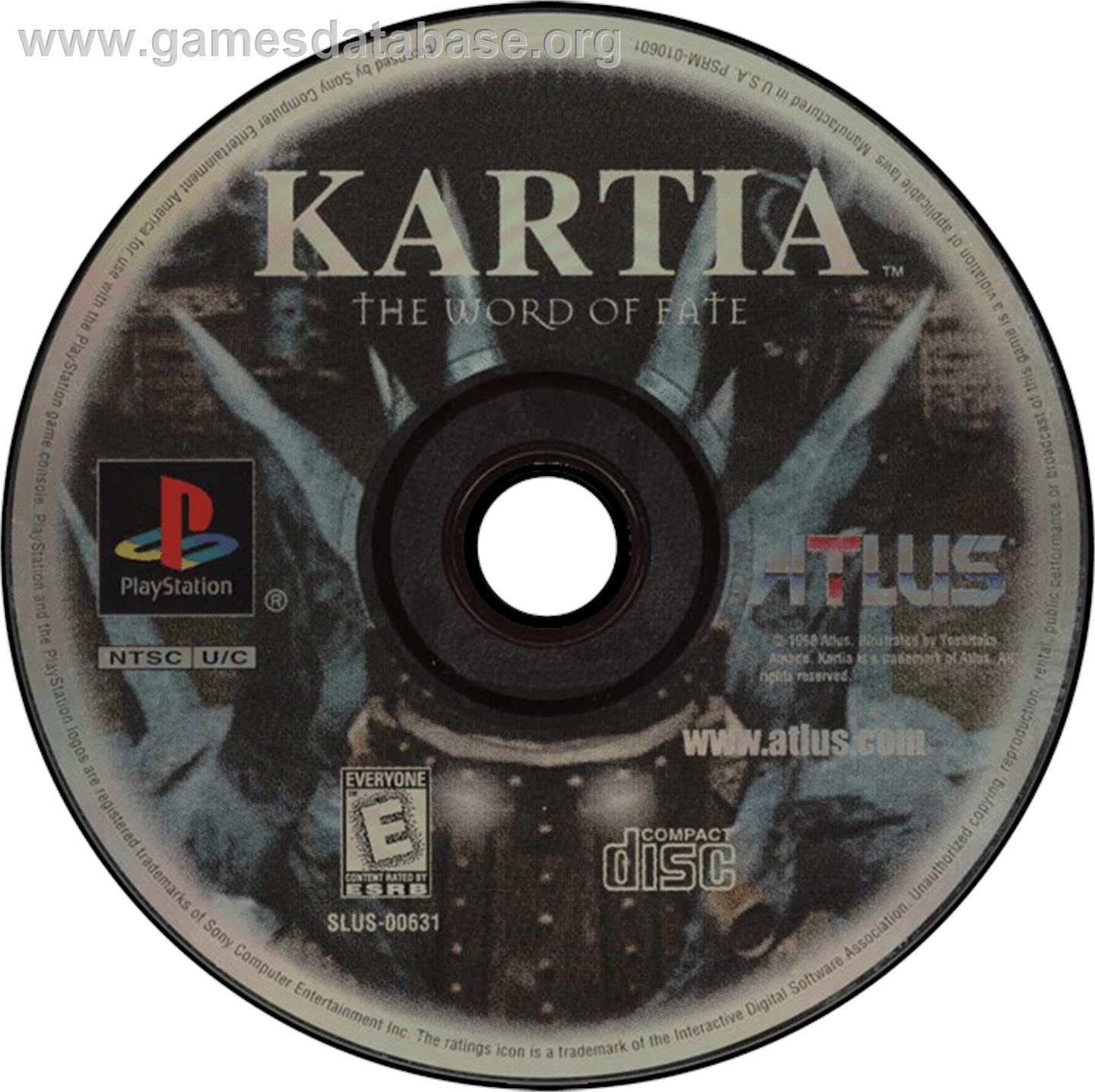 Kartia: The Word of Fate - Sony Playstation - Artwork - Disc