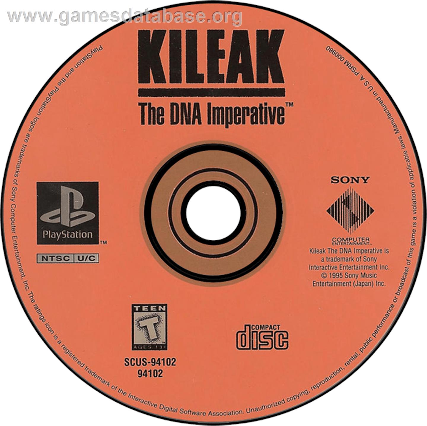 Kileak: The DNA Imperative - Sony Playstation - Artwork - Disc