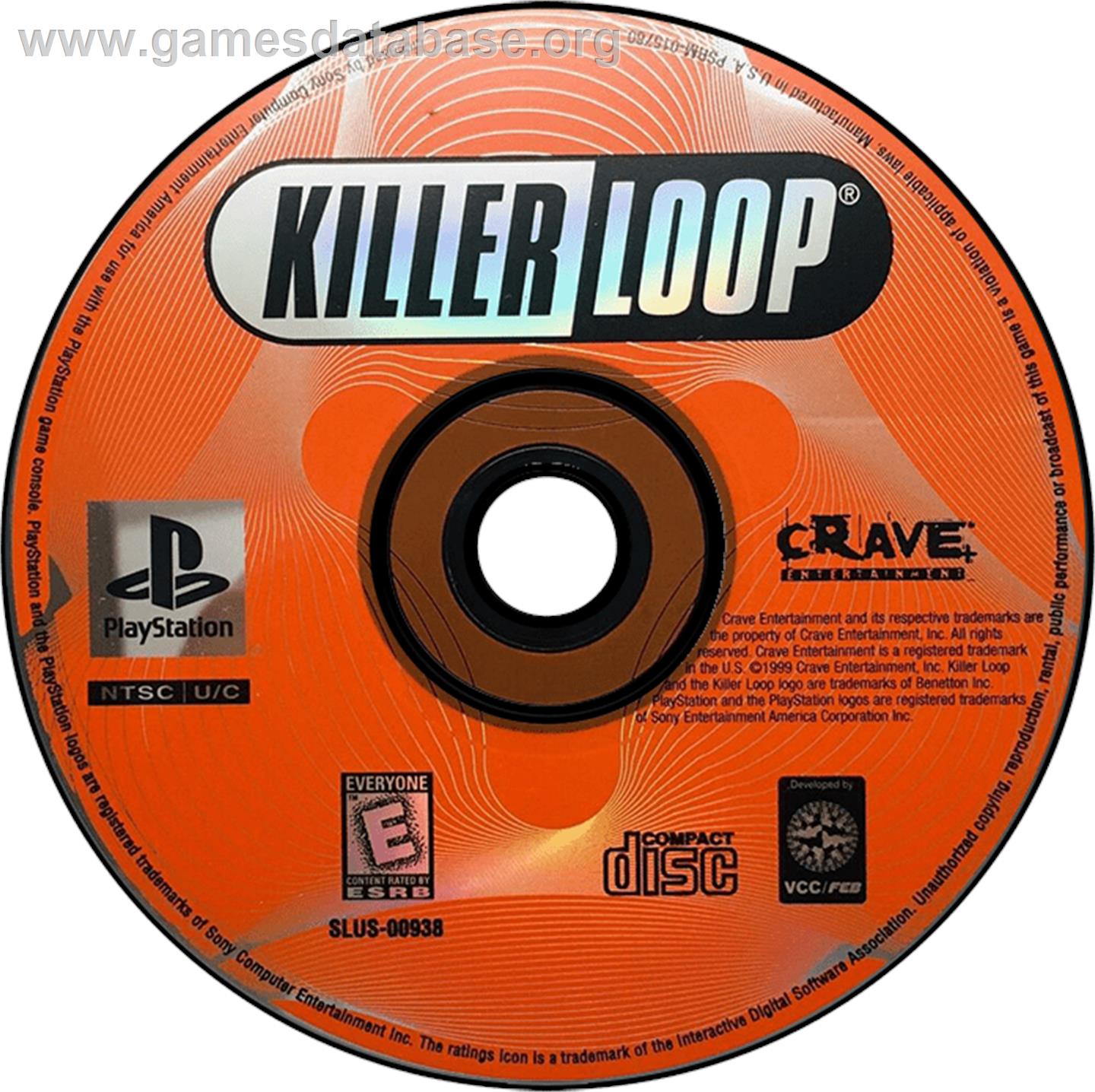 Killer Loop - Sony Playstation - Artwork - Disc