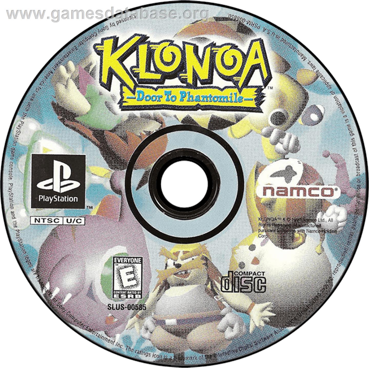 Klonoa: Door to Phantomile - Sony Playstation - Artwork - Disc