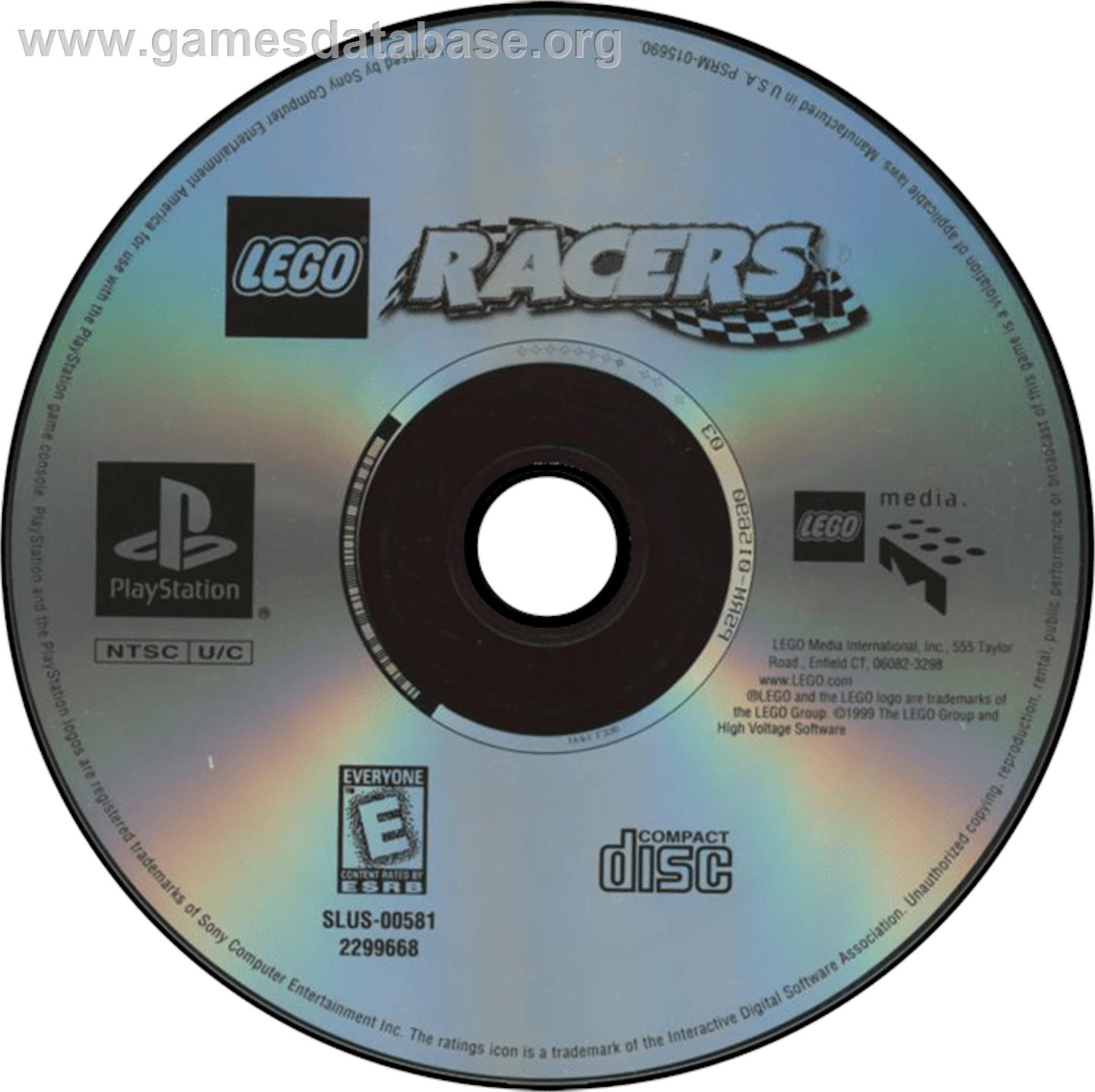 LEGO Racers - Sony Playstation - Artwork - Disc