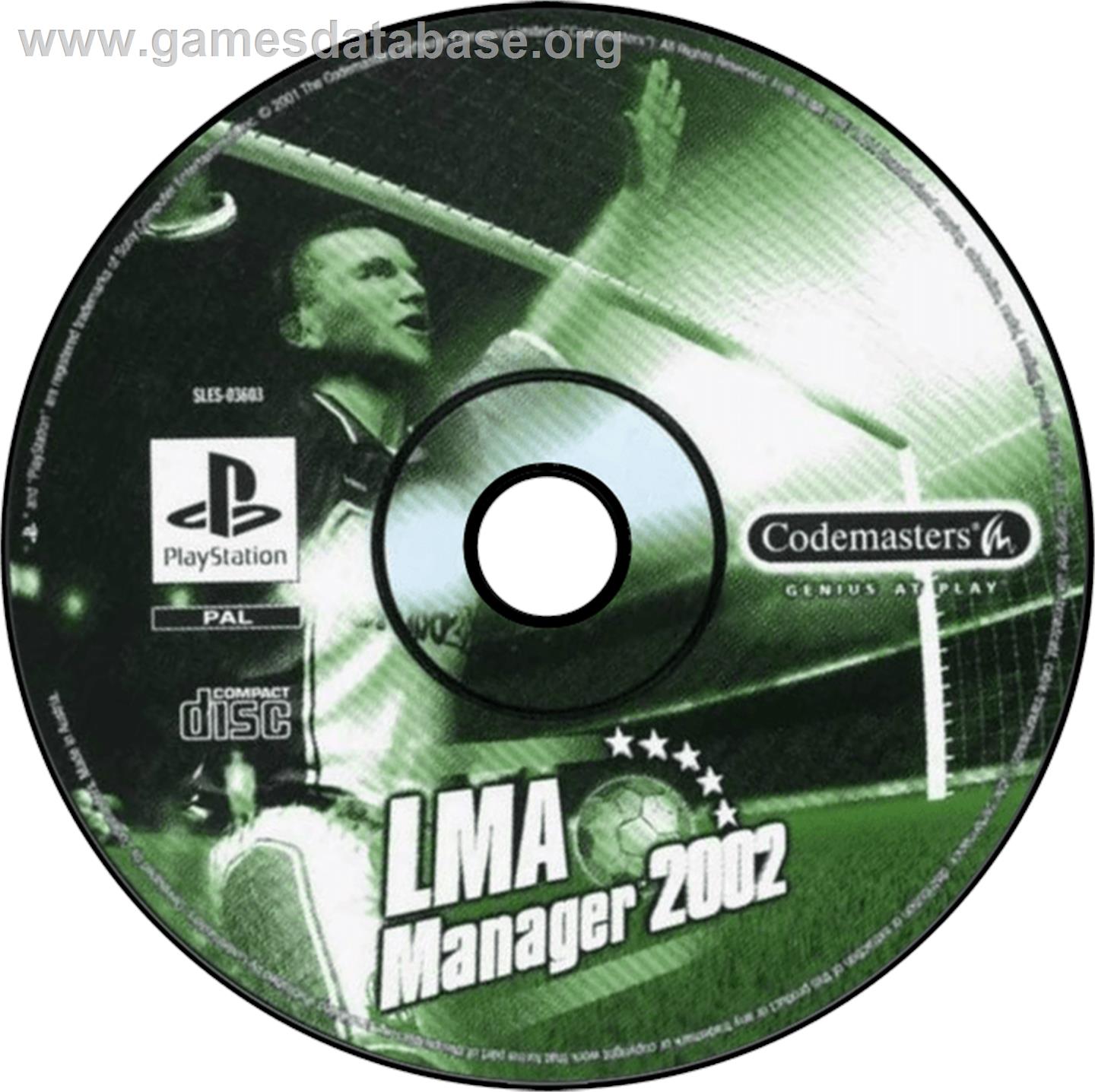 LMA Manager 2002 - Sony Playstation - Artwork - Disc