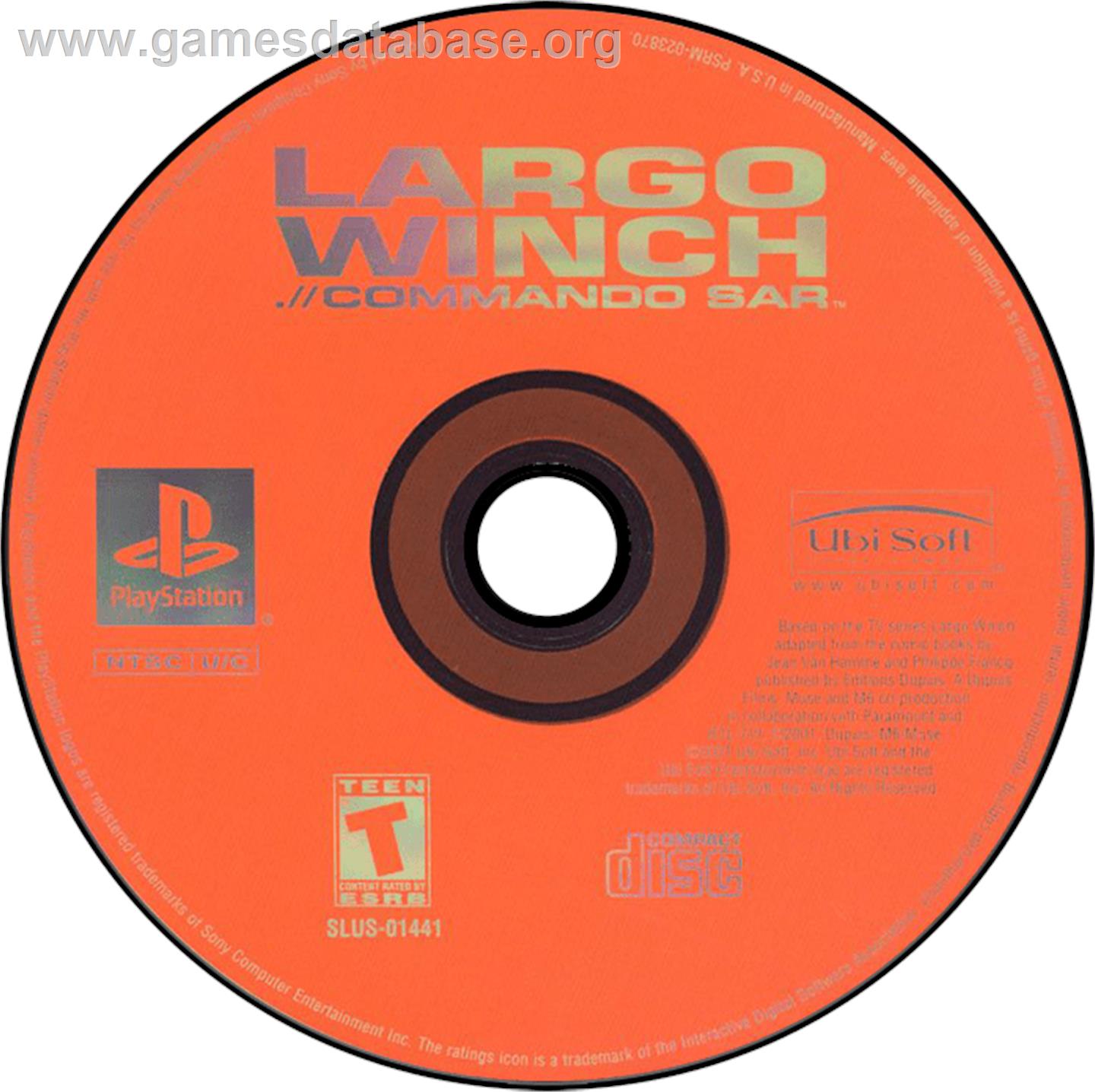 Largo Winch .// Commando SAR - Sony Playstation - Artwork - Disc