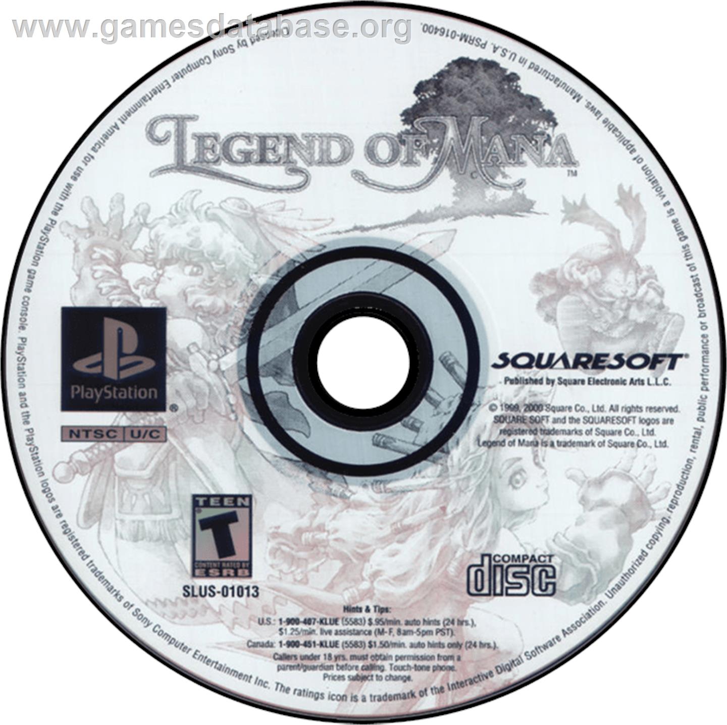 Legend of Mana - Sony Playstation - Artwork - Disc