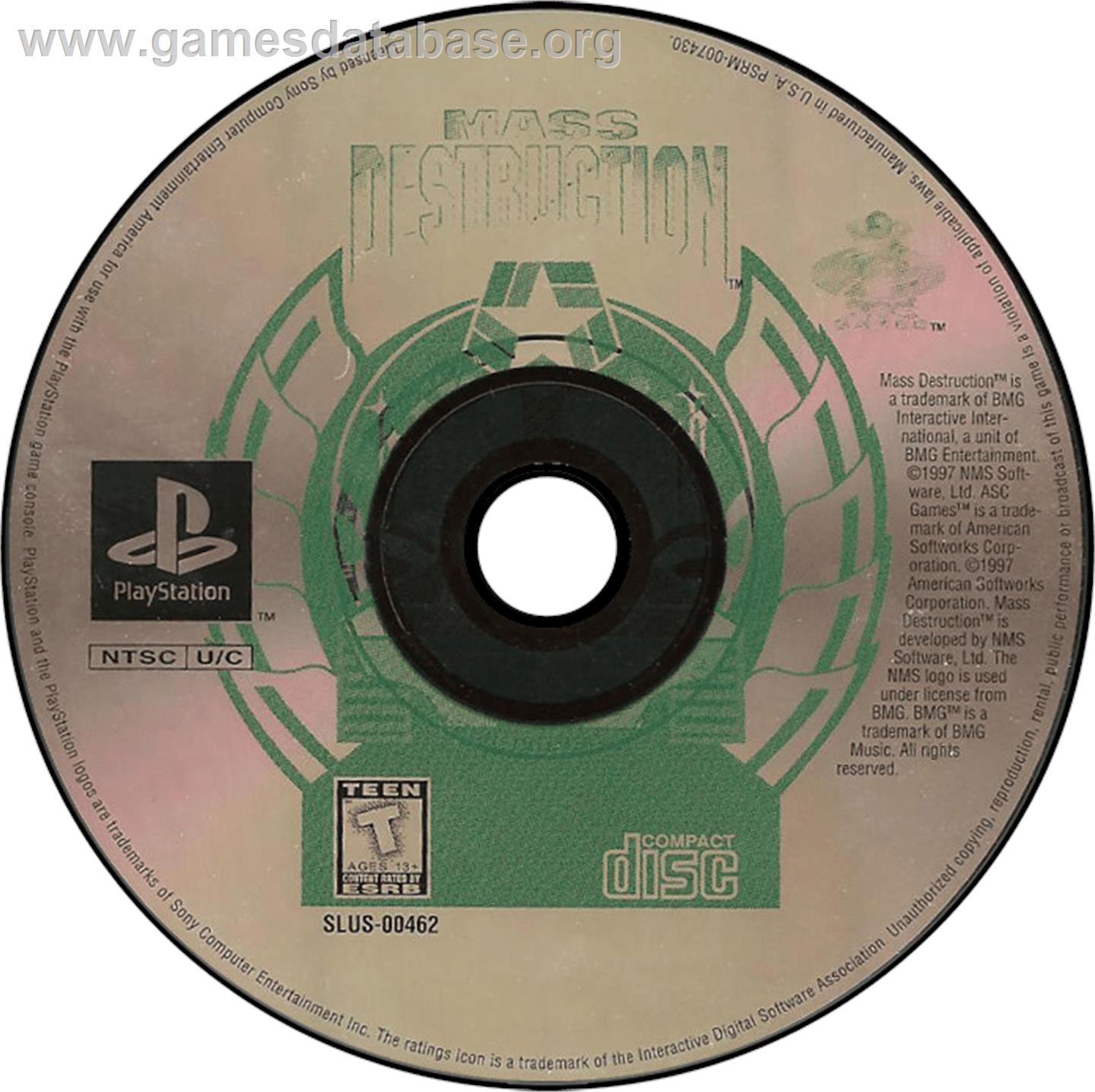 Mass Destruction - Sony Playstation - Artwork - Disc