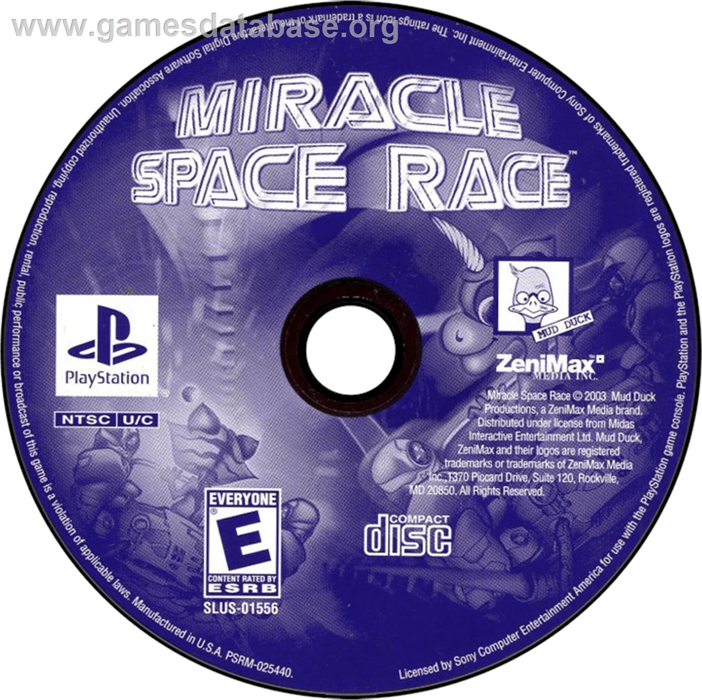 Miracle Space Race - Sony Playstation - Artwork - Disc