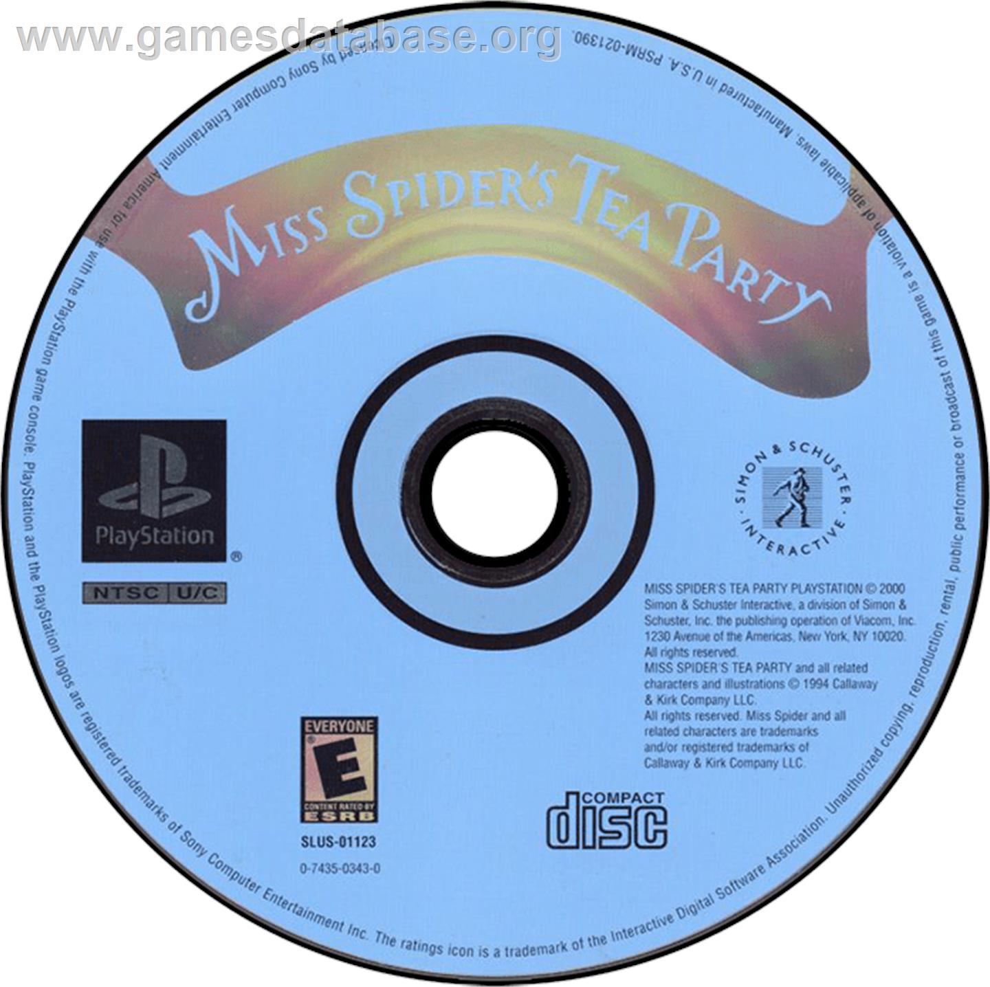 Miss Spider's Tea Party - Sony Playstation - Artwork - Disc