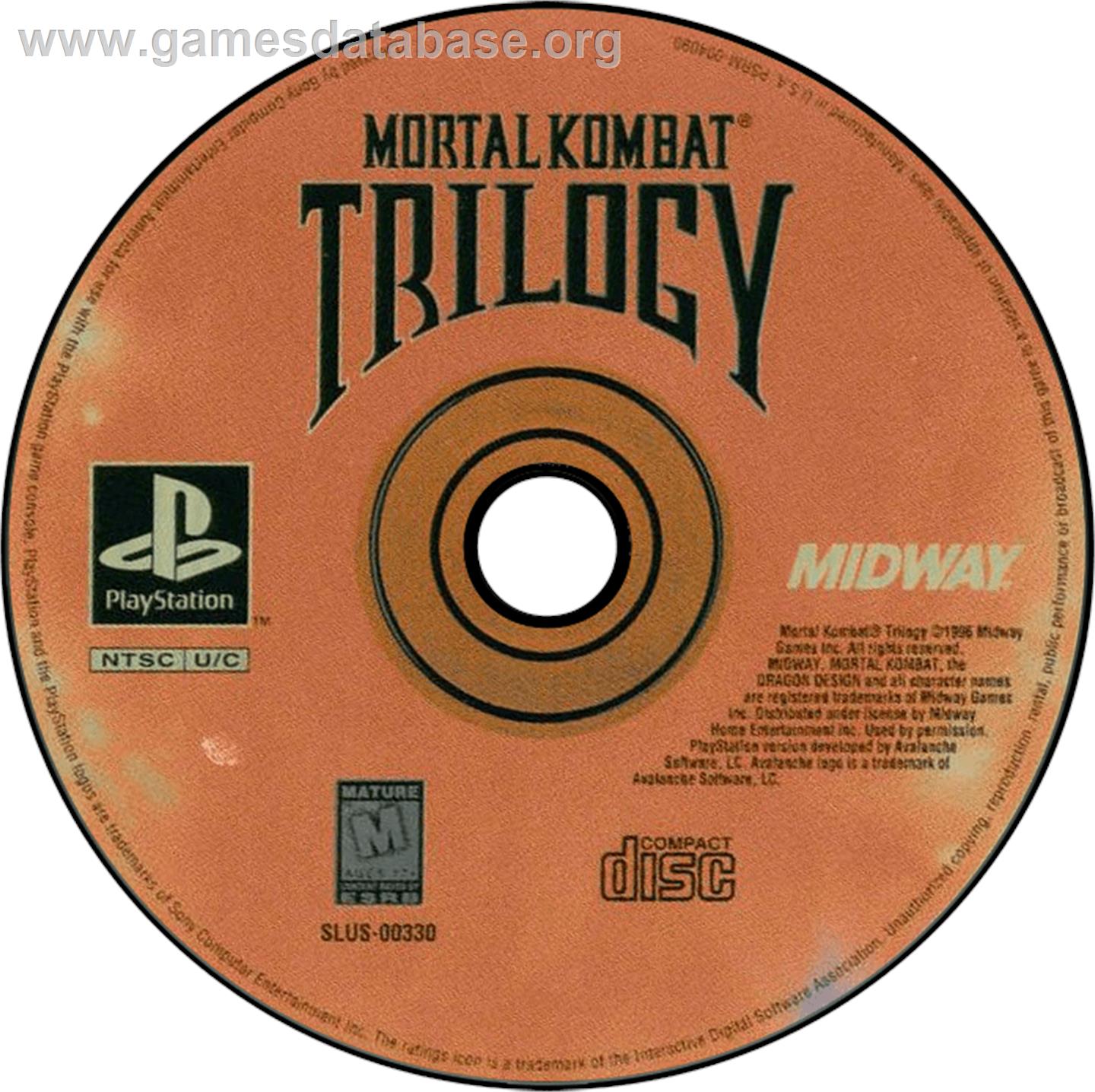 Mortal Kombat Trilogy - Sony Playstation - Artwork - Disc
