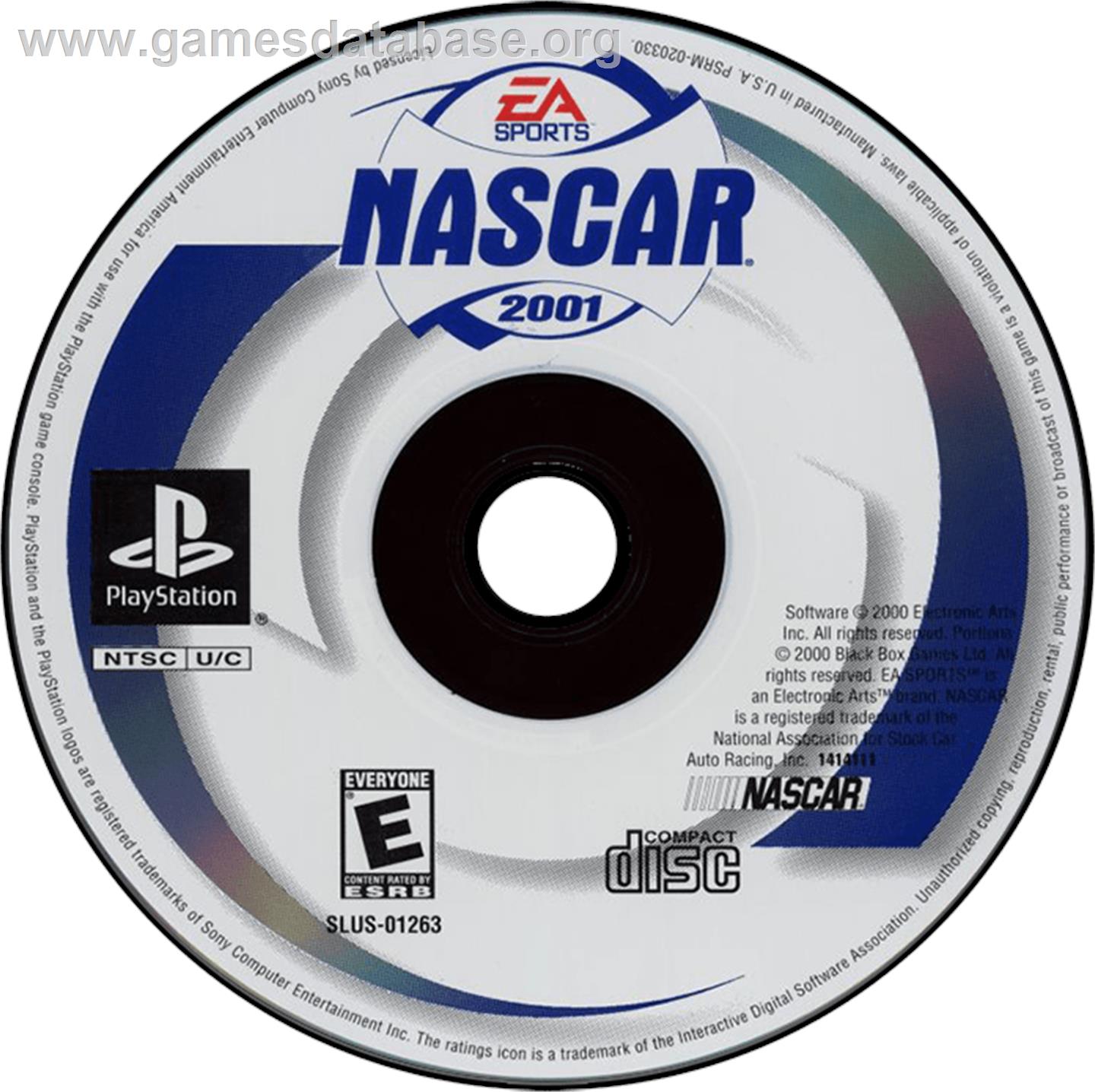 NASCAR 2001 - Sony Playstation - Artwork - Disc