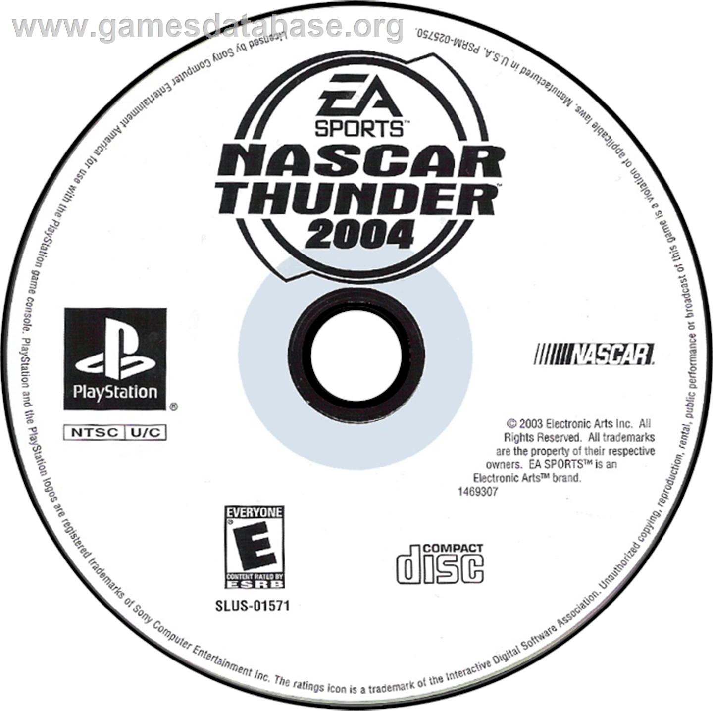 NASCAR Thunder 2004 - Sony Playstation - Artwork - Disc