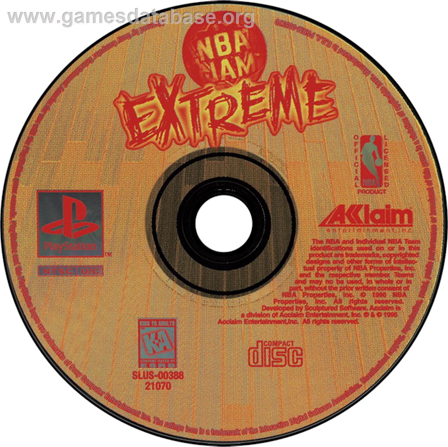 NBA Jam Extreme - Sony Playstation - Artwork - Disc