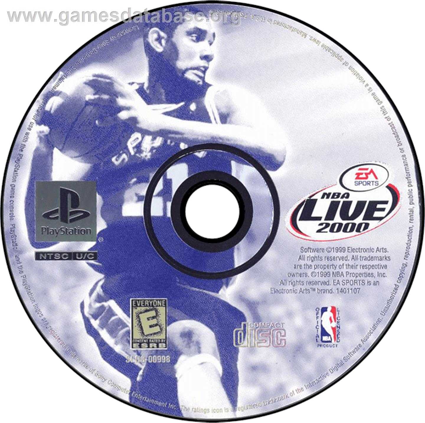 NBA Live 2000 - Sony Playstation - Artwork - Disc