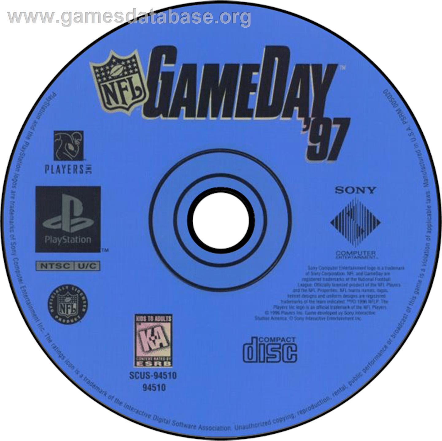 NFL GameDay '97 - Sony Playstation - Artwork - Disc