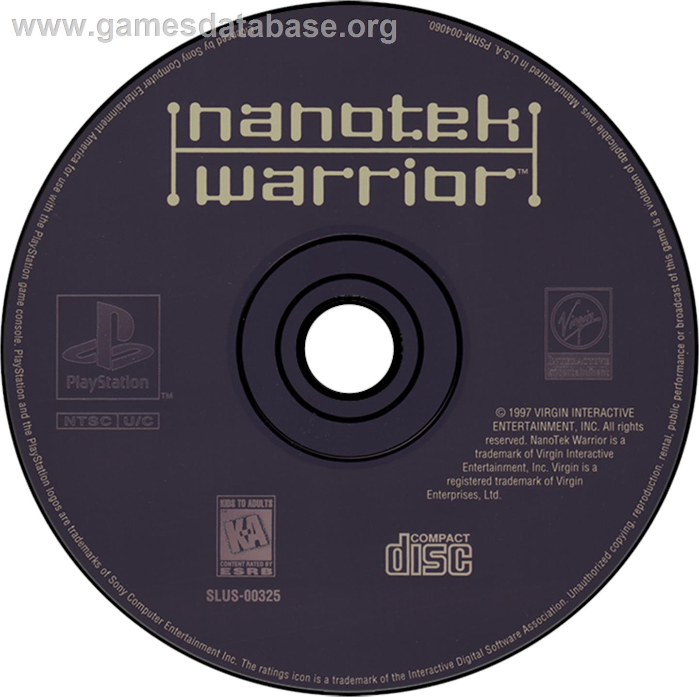 NanoTek Warrior - Sony Playstation - Artwork - Disc