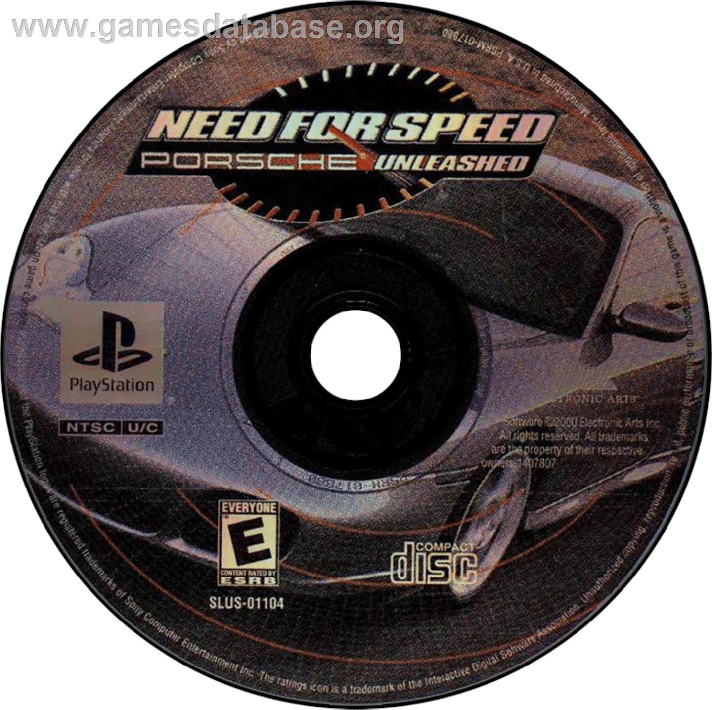 Need for Speed: Porsche Unleashed - Sony Playstation - Artwork - Disc