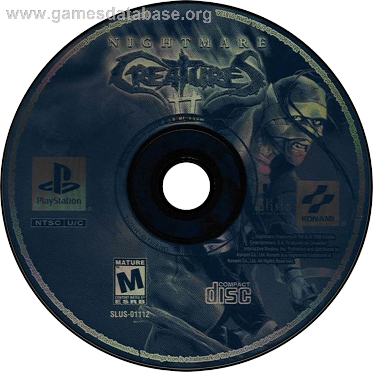Nightmare Creatures II - Sony Playstation - Artwork - Disc